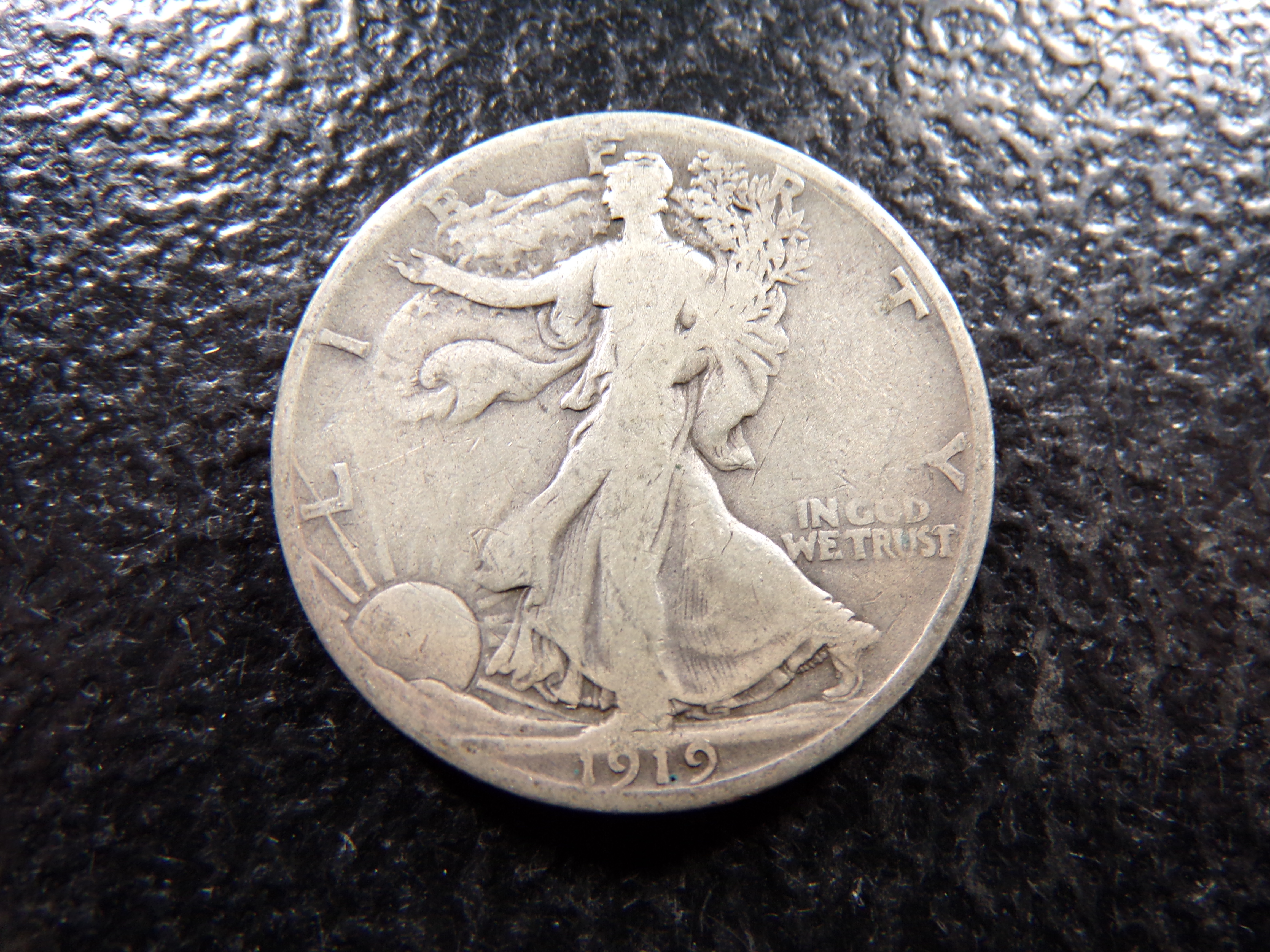 1919-S WALKING LIBERTY SILVER HALF DOLLAR
