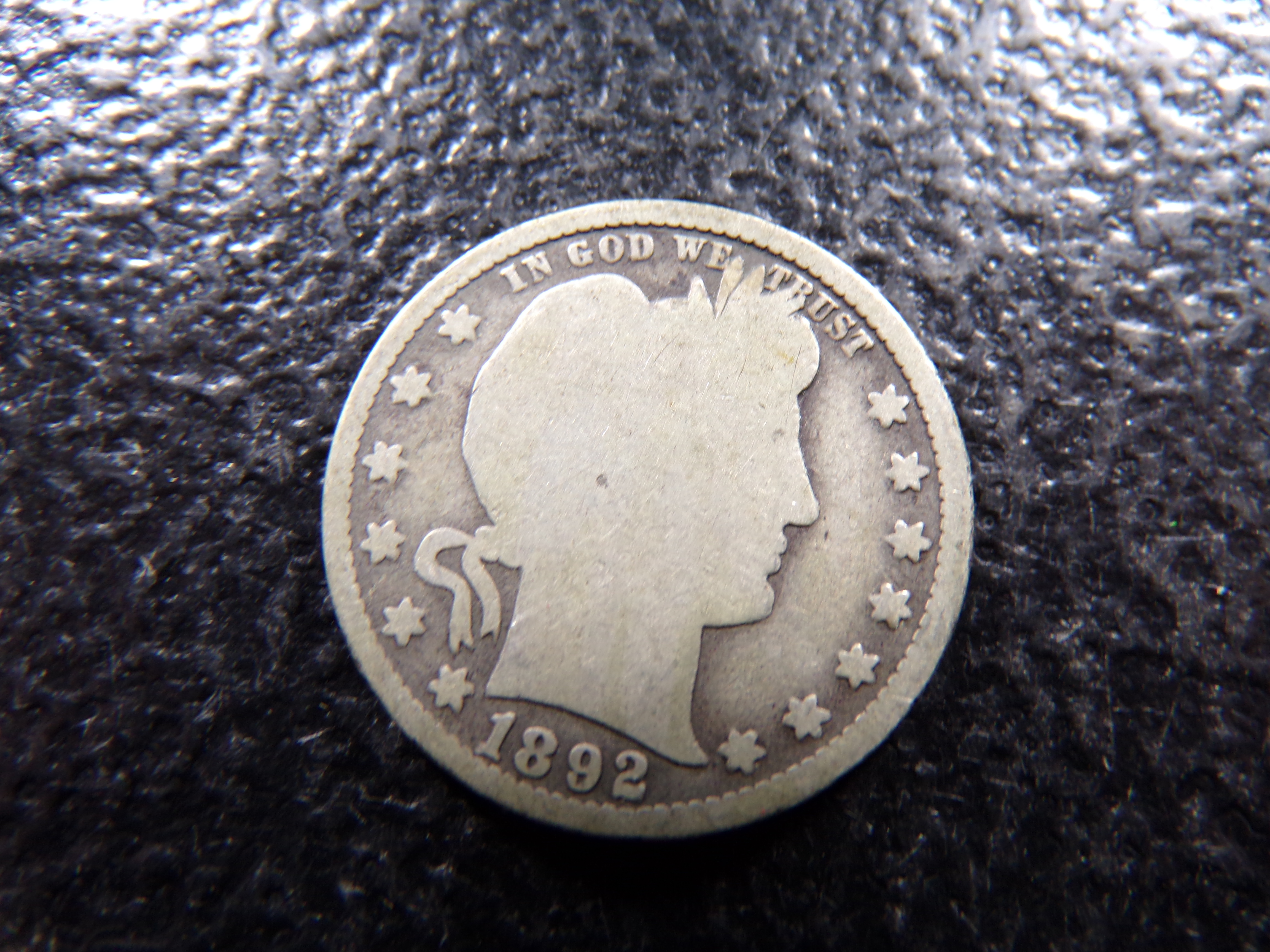 1892-O BARBER SILVER QUARTER