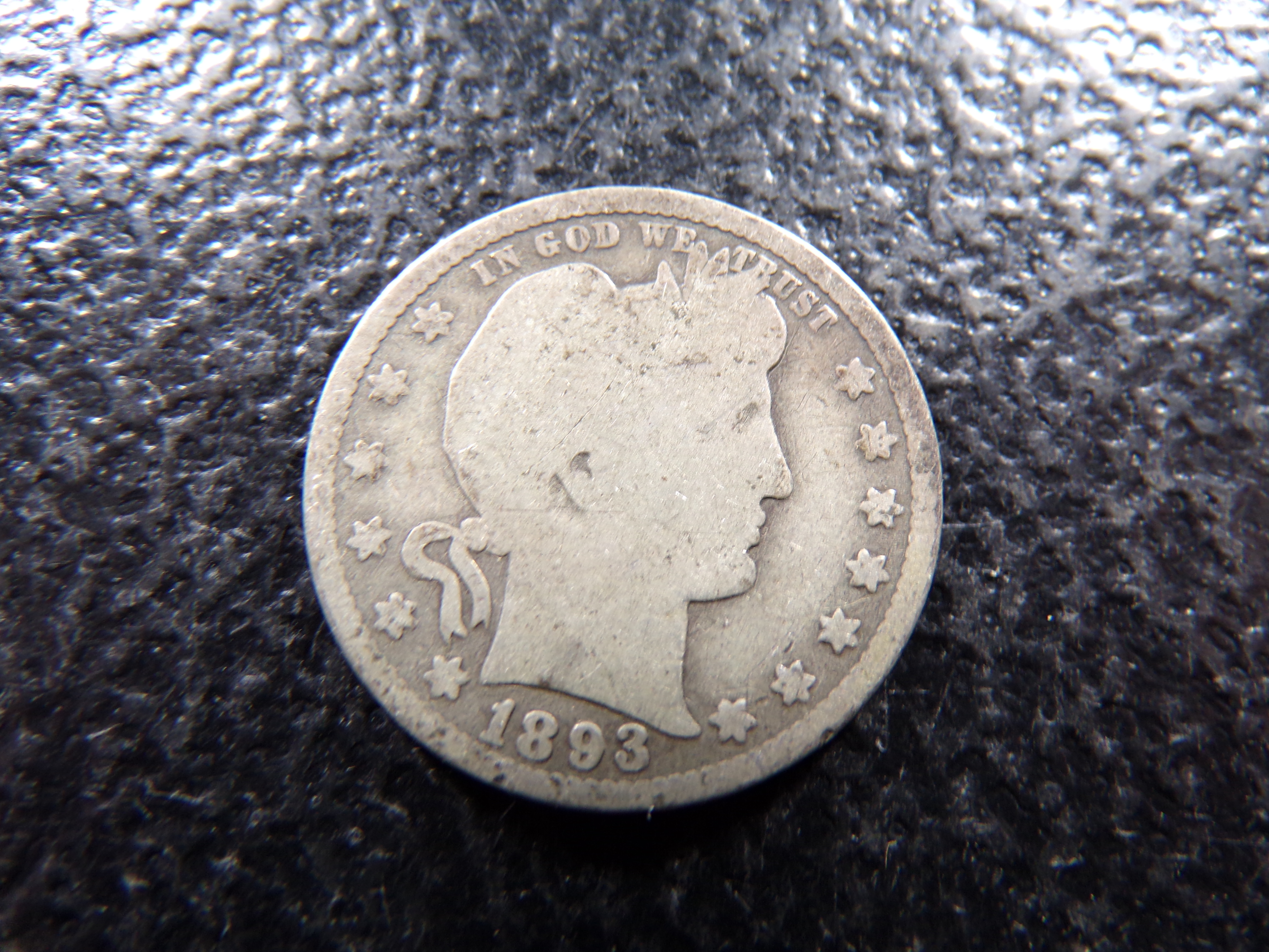 1893-S BARBER SILVER QUARTER