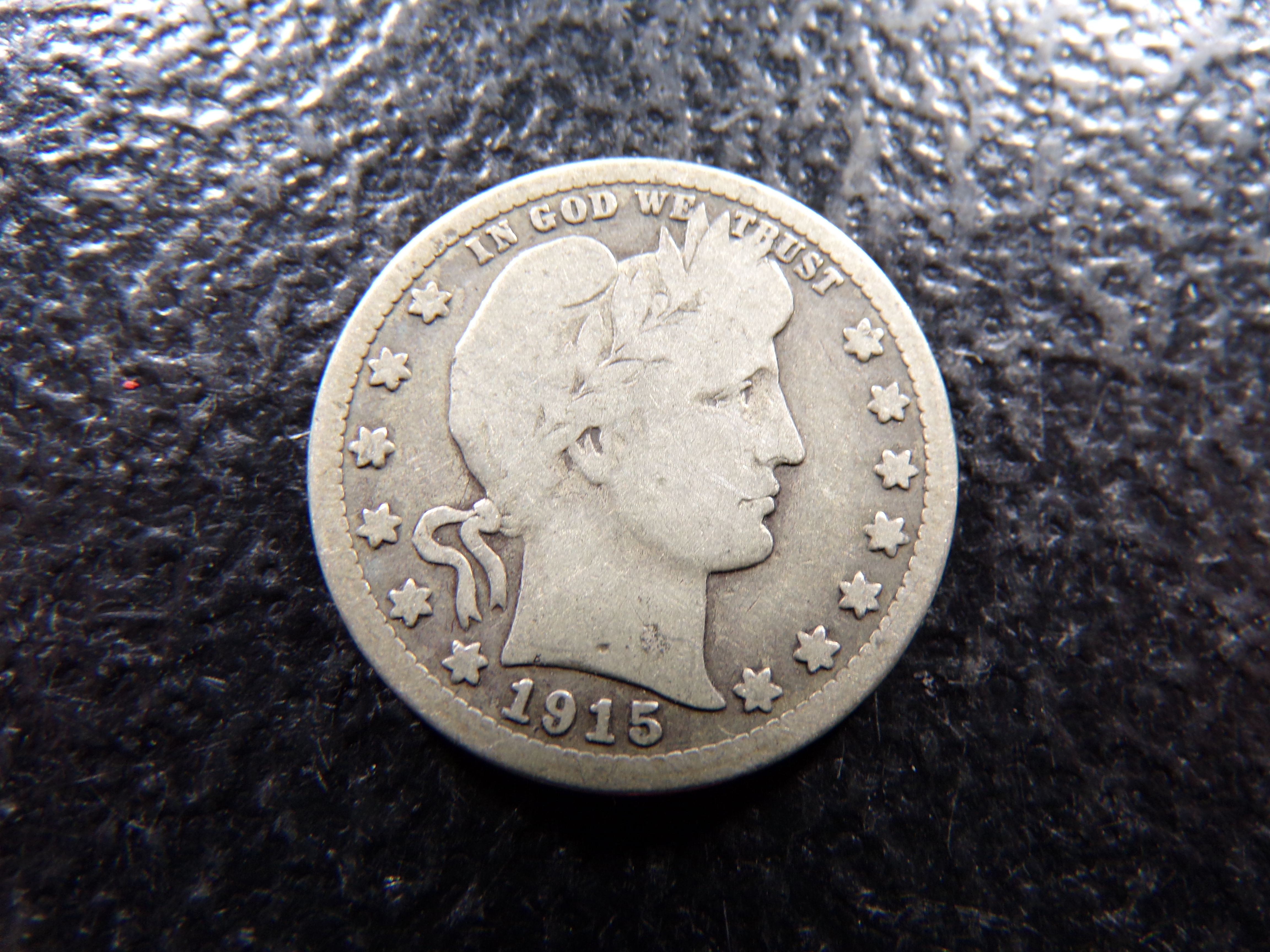 1915-S BARBER SILVER QUARTER