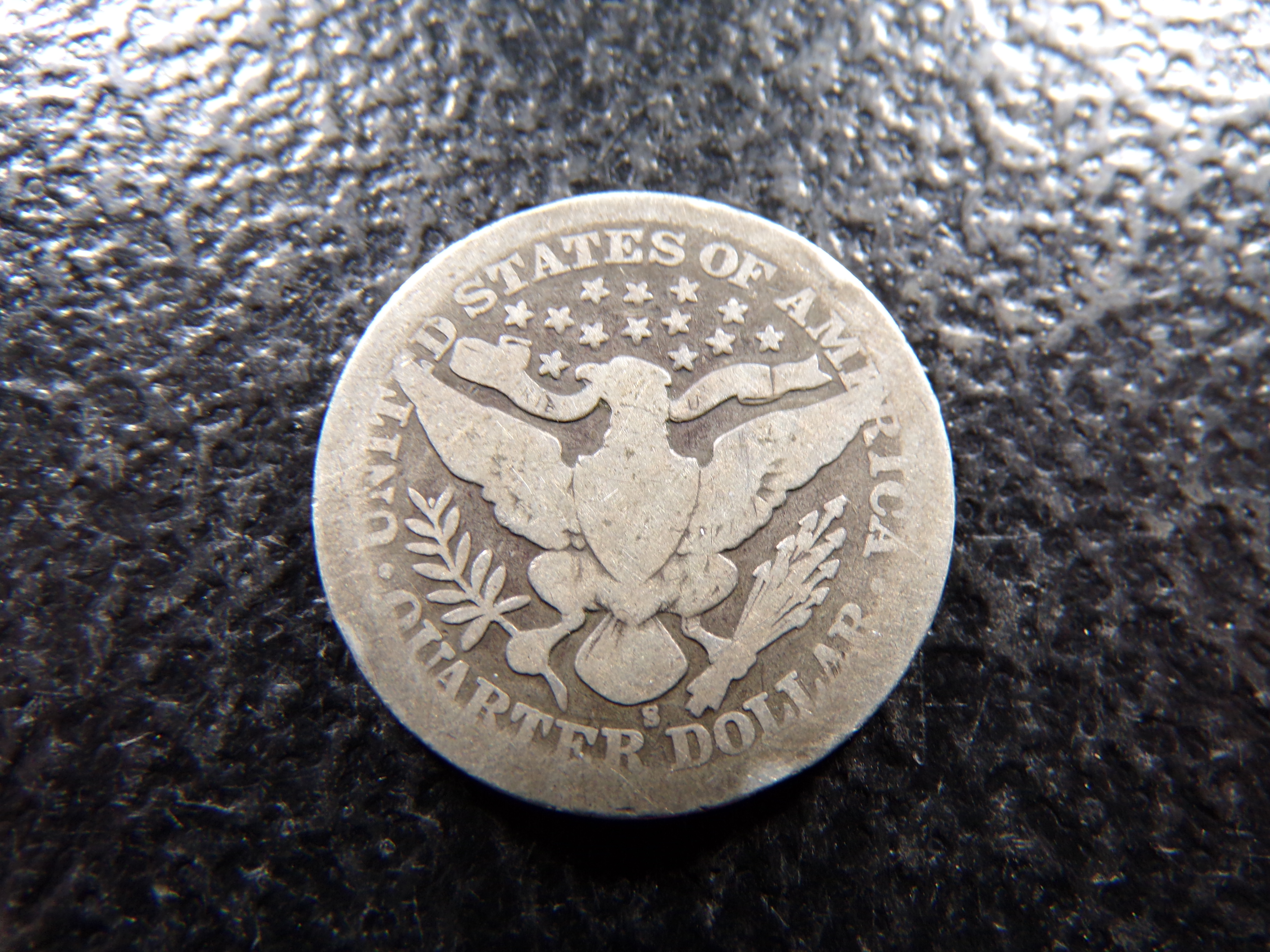 1908-S BARBER SILVER QUARTER