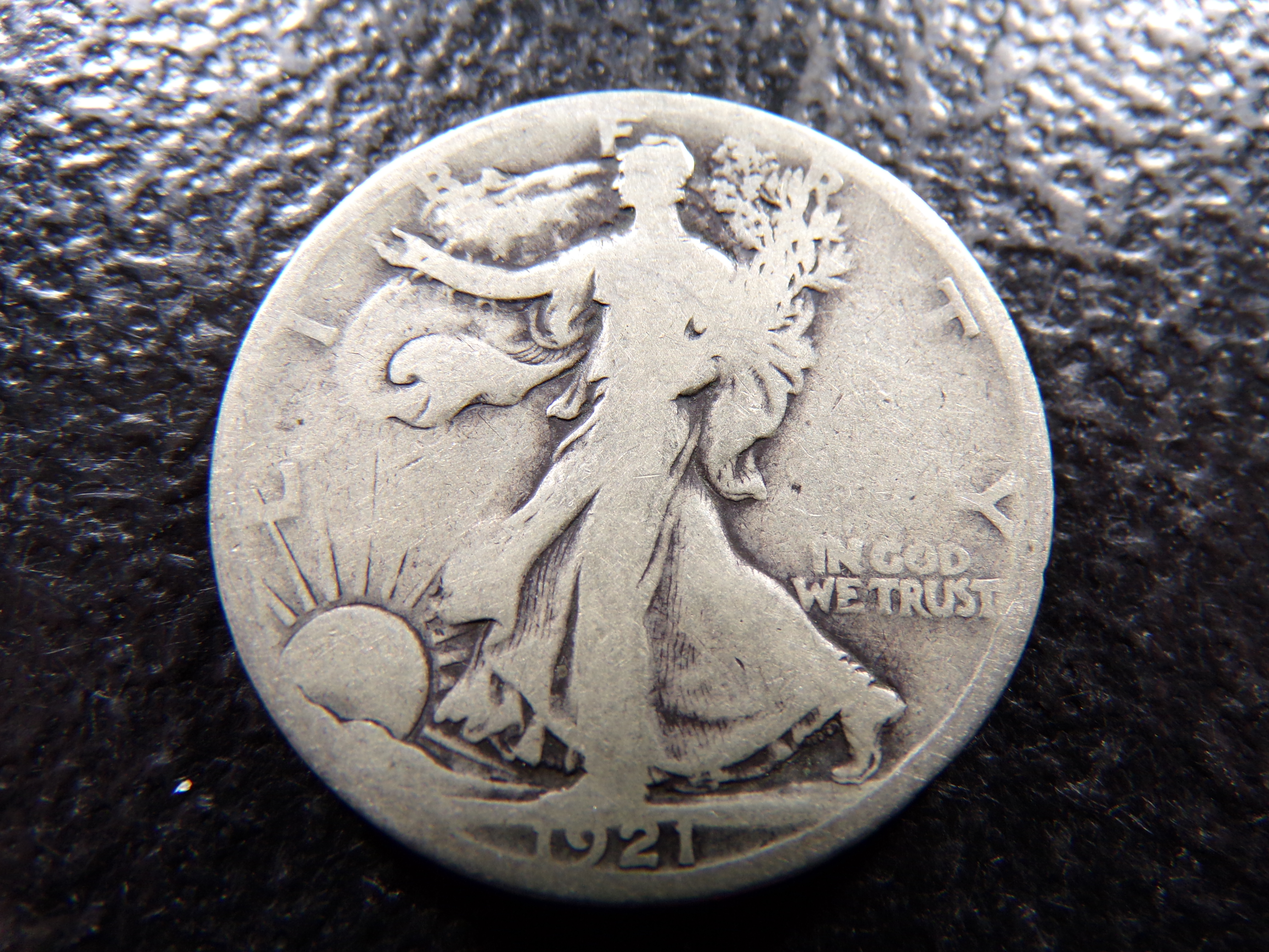 1921-S KEY DATE WALKING LIBERTY SILVER HALF DOLLAR
