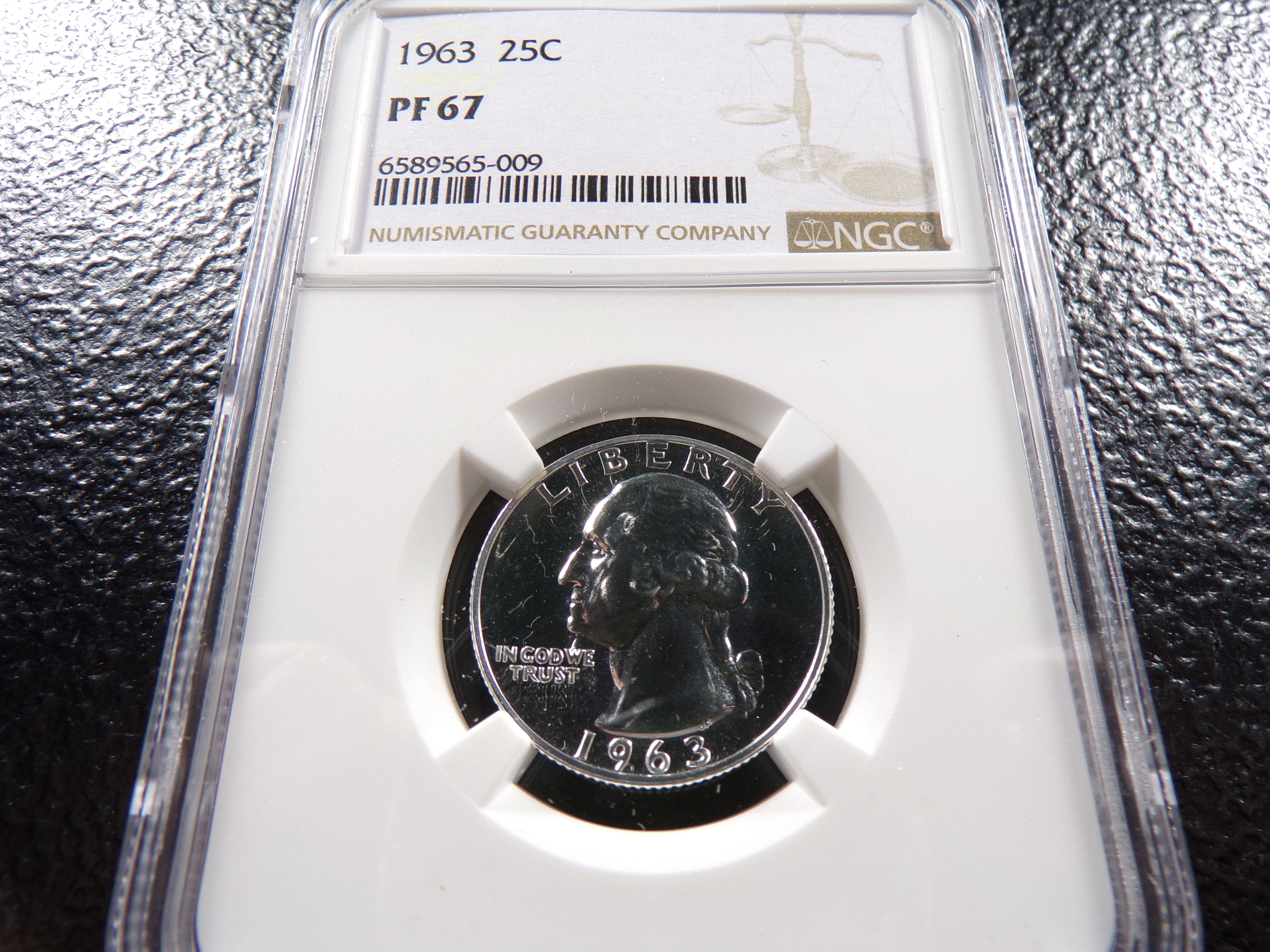 1963 NGC PF67 WASHINGTON SILVER PROOF QUARTER
