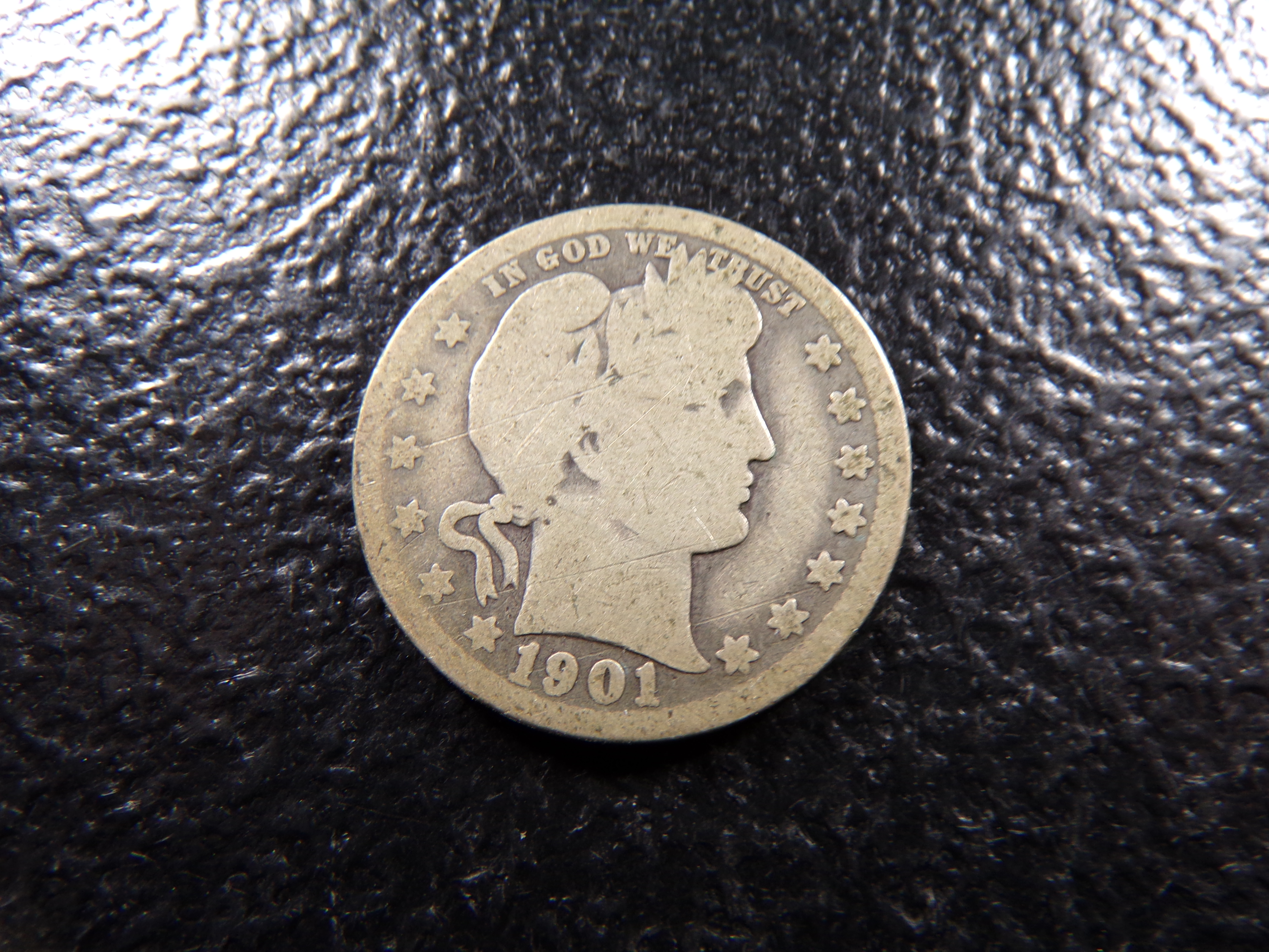 1901-O BARBER SILVER QUARTER