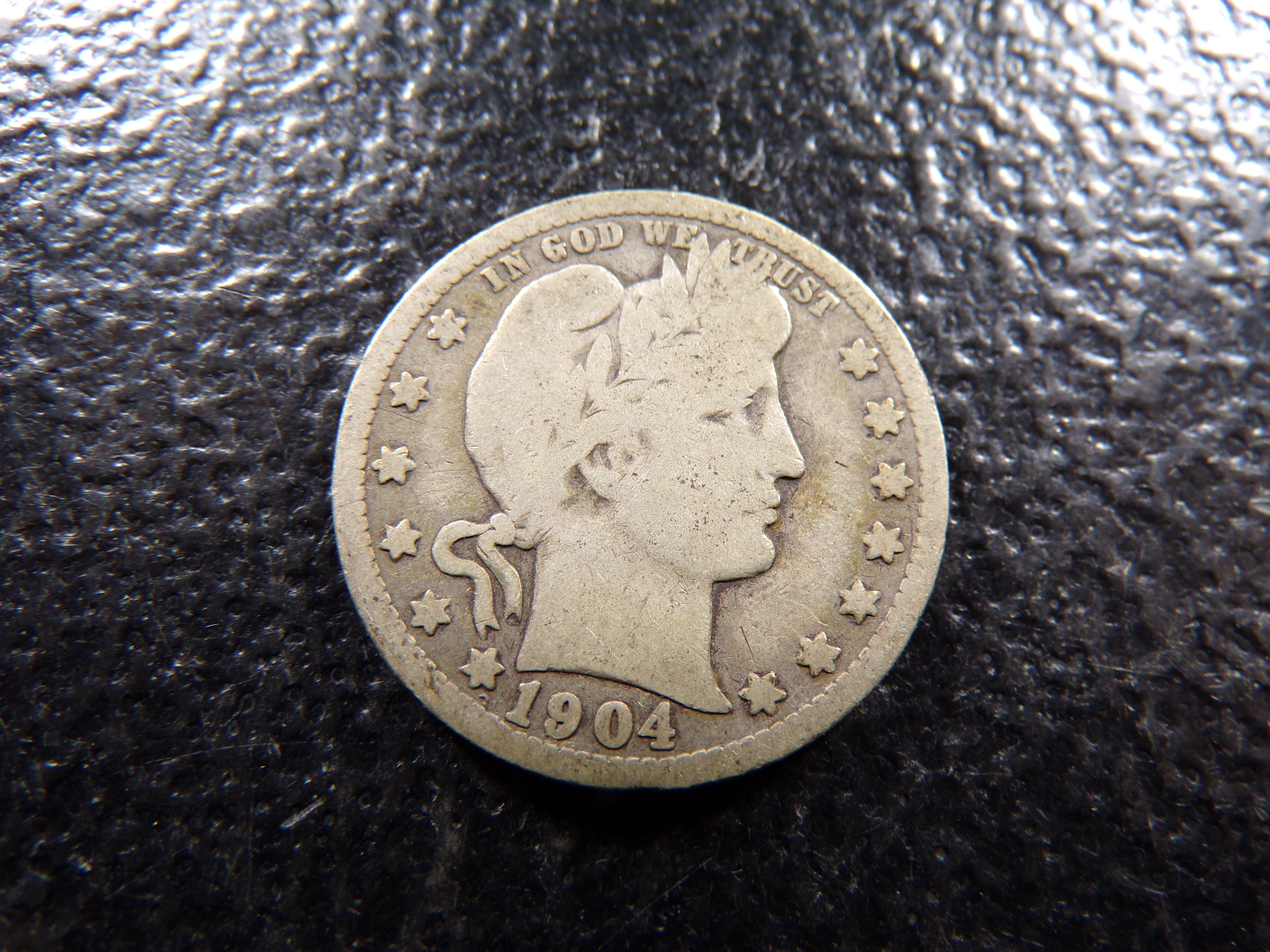 1904-O BARBER SILVER QUARTER