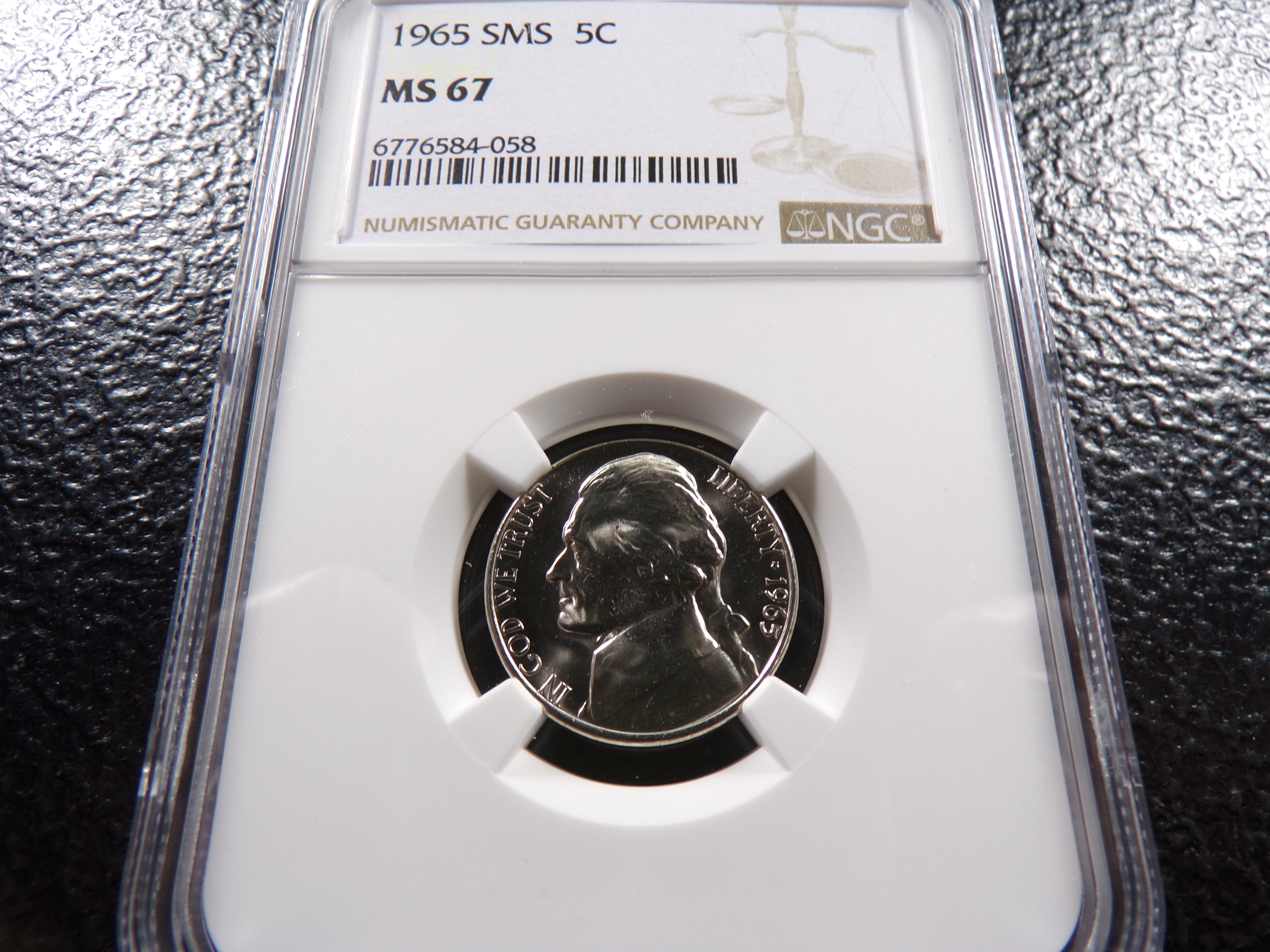1965 SMS NGC MS67 JEFFERSON NICKEL