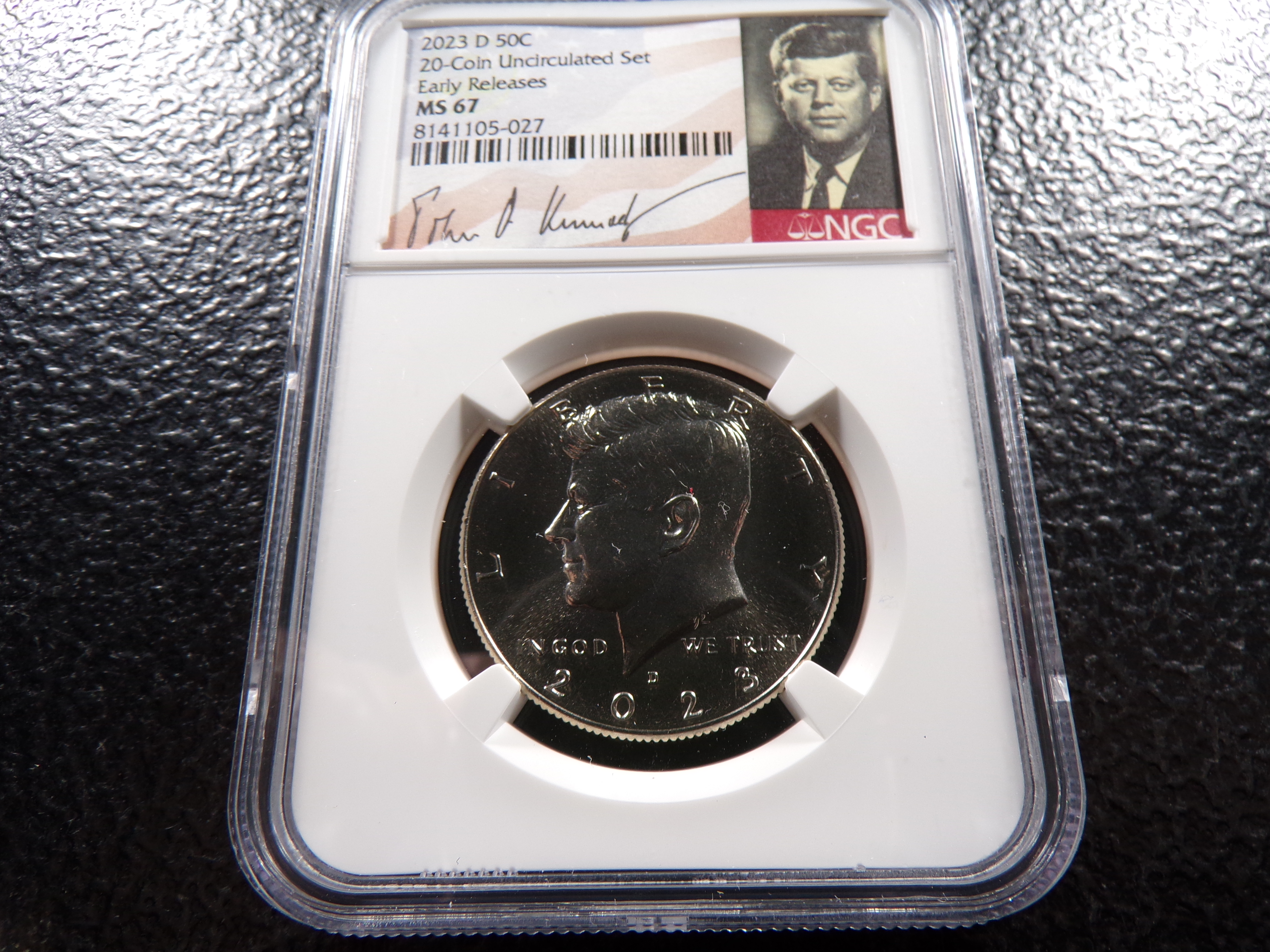 2023-D NGC MS67 SIGNED KENNEDY HALF DOLLAR