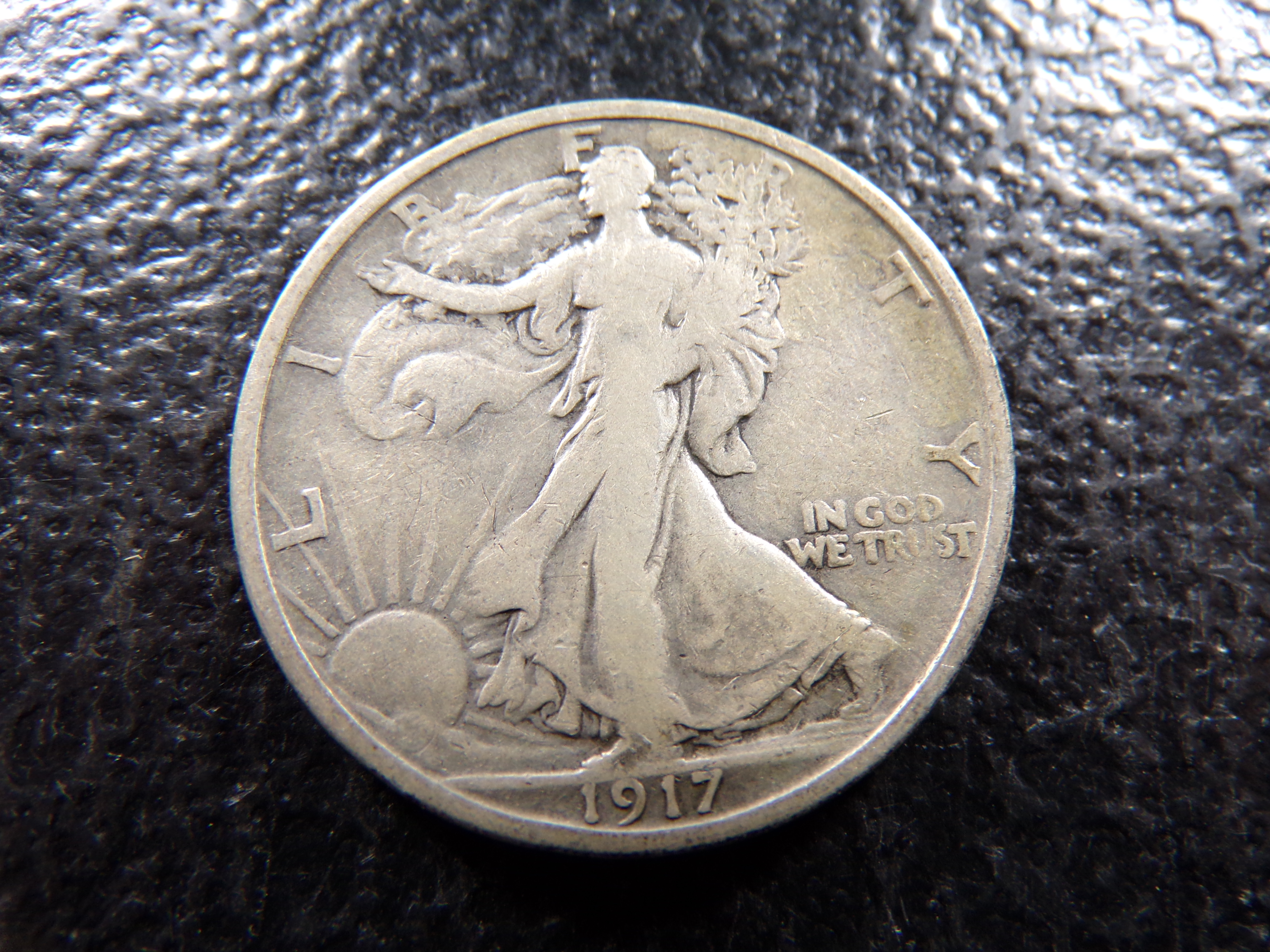 1917-S RARE DATE WALKING LIBERTY SILVER HALF DOLLAR