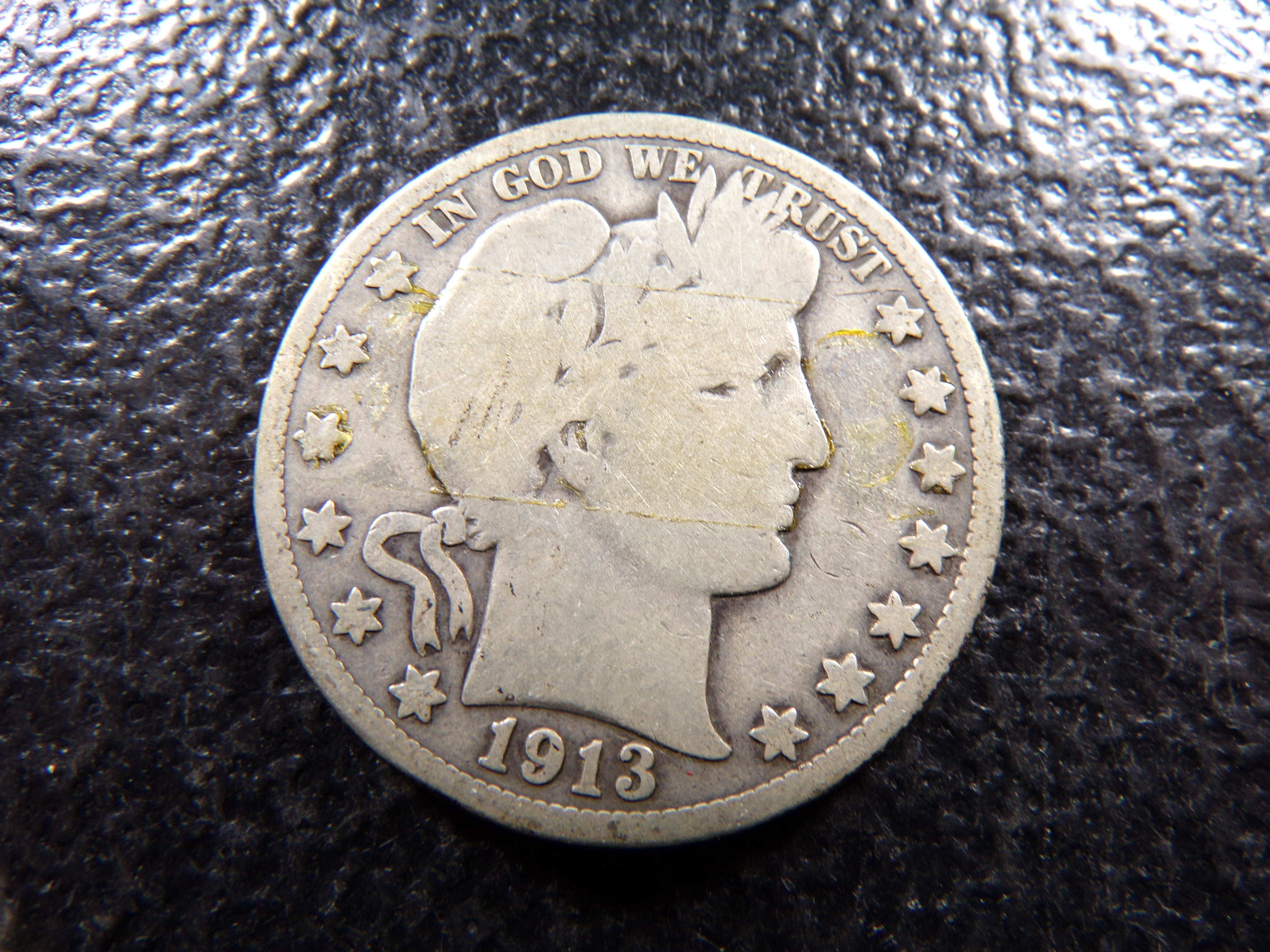 1913 BARBER SILVER HALF DOLLAR