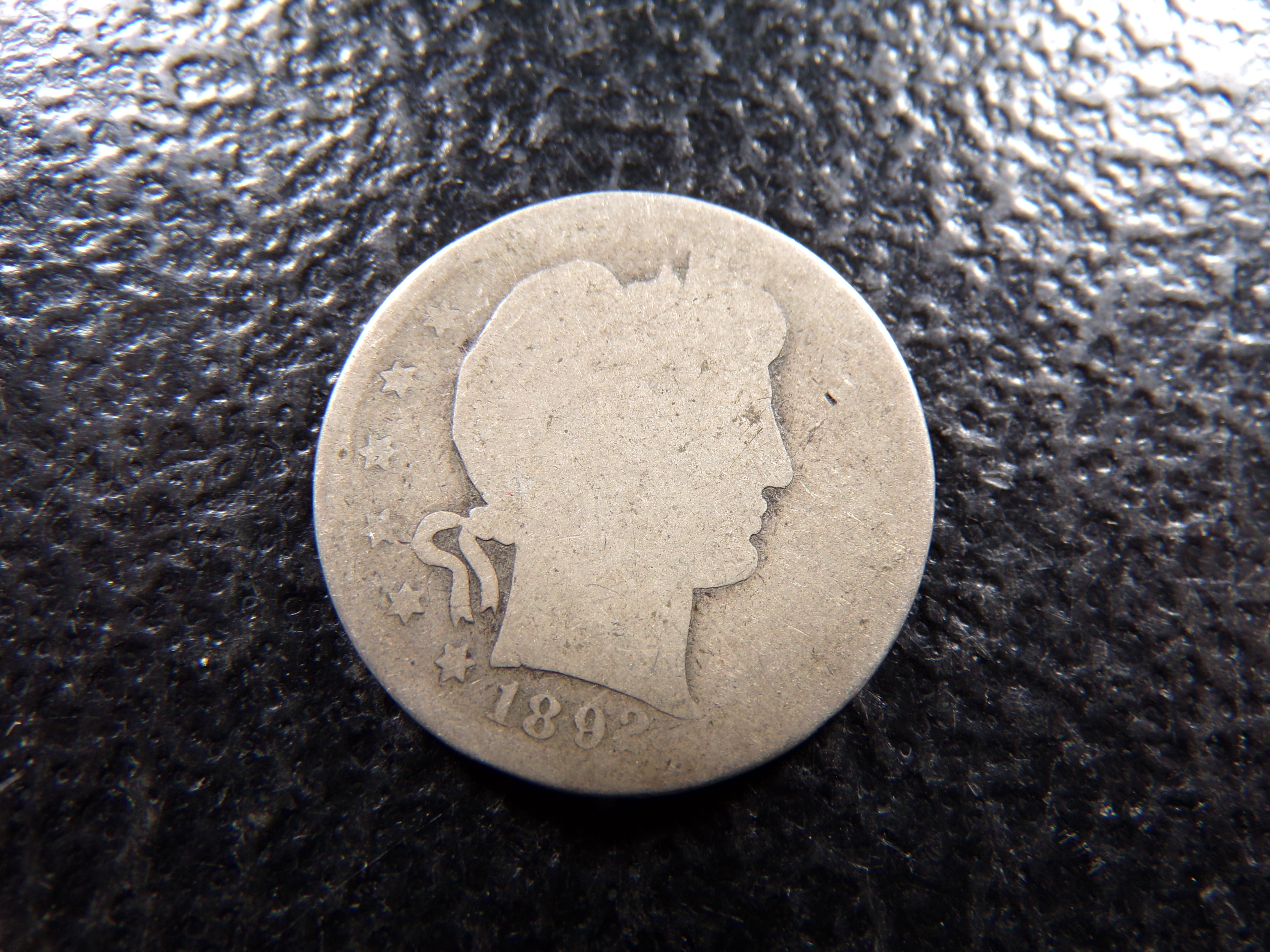 1892-S BARBER SILVER QUARTER