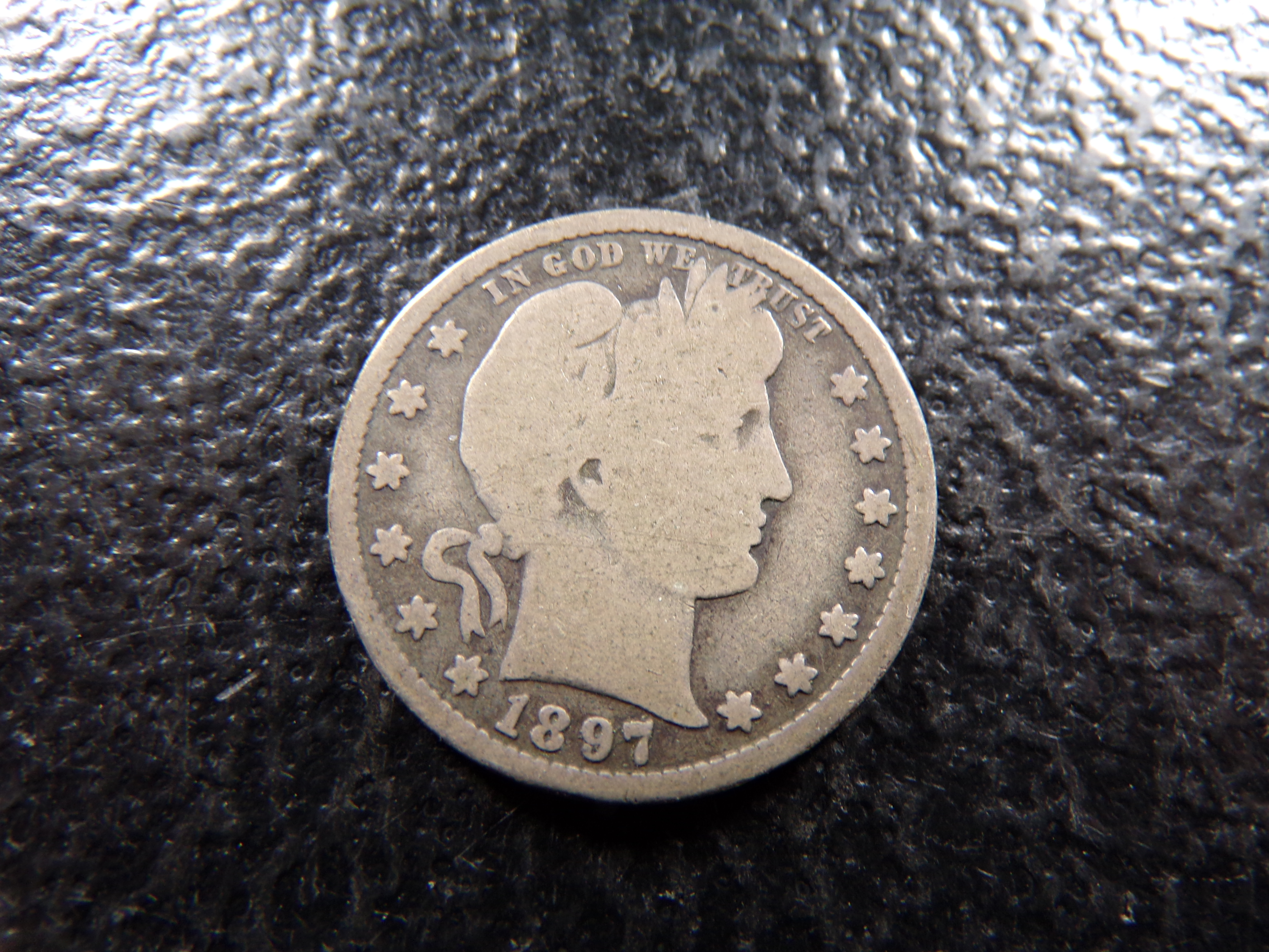 1897-S KEY DATE BARBER SILVER QUARTER