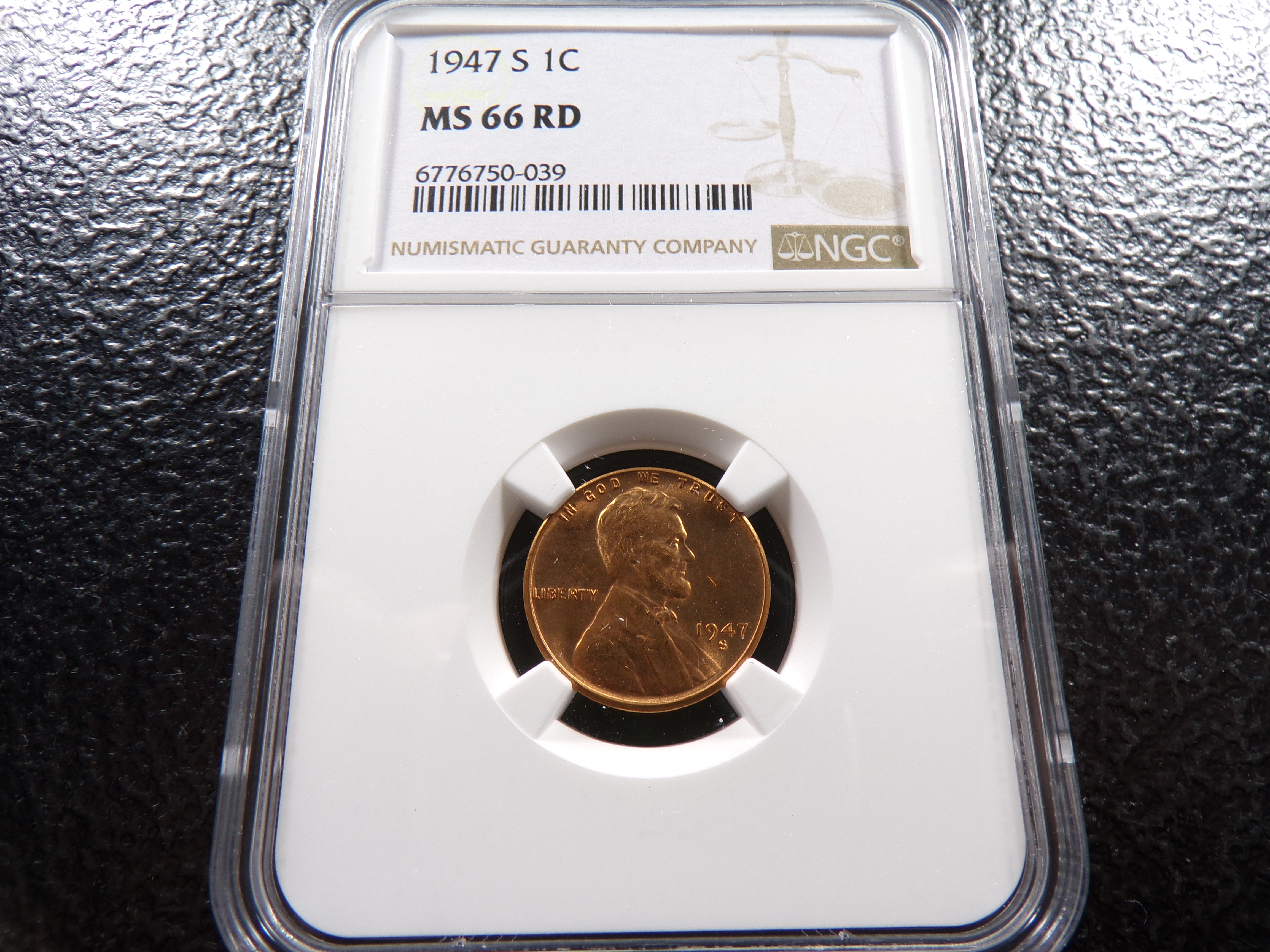 1947-S NGC MS66RD LINCOLN WHEAT CENT