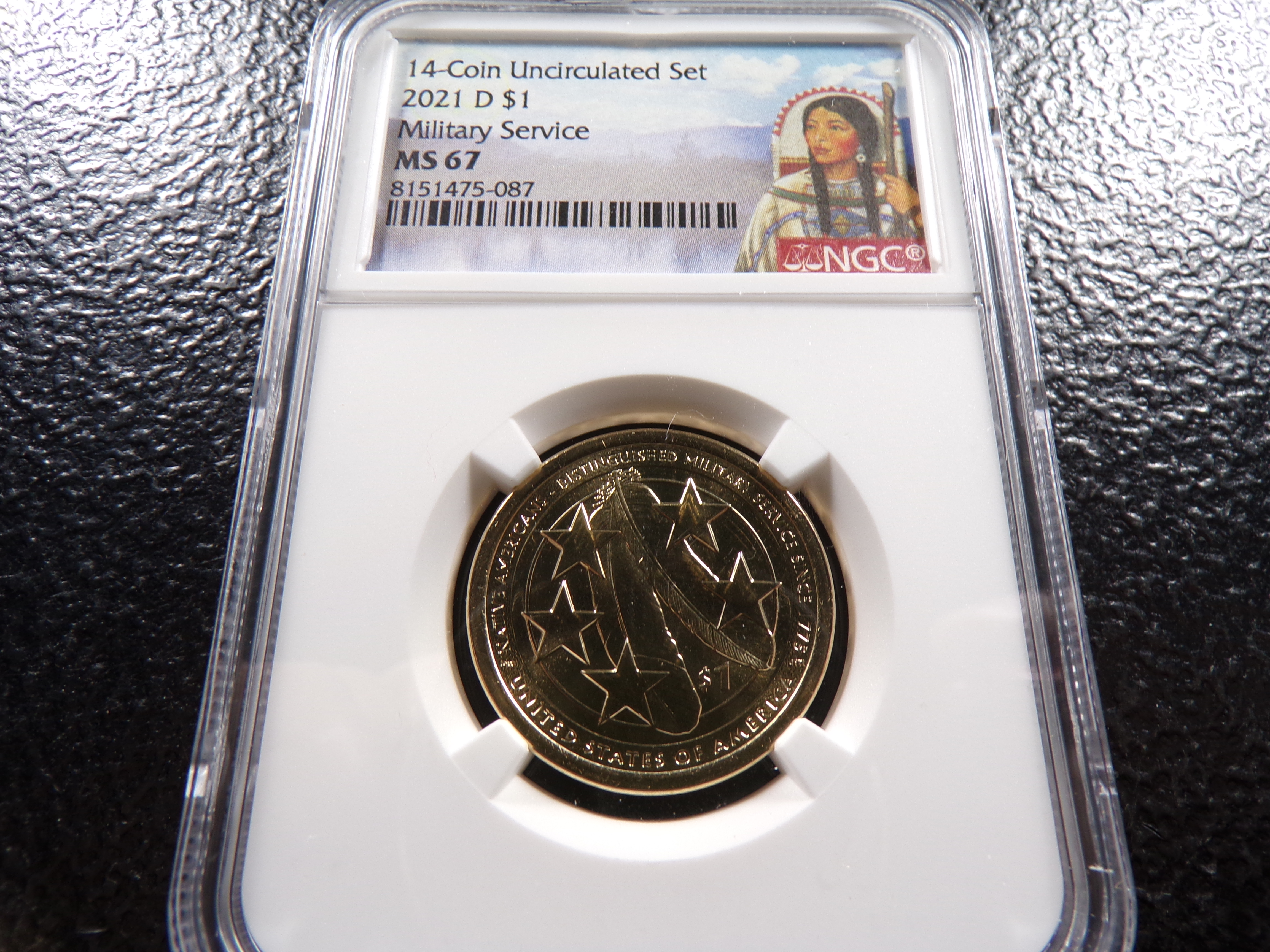 2021-D NGC MS67 MILITARY SERVICE SACAGAWEA DOLLAR