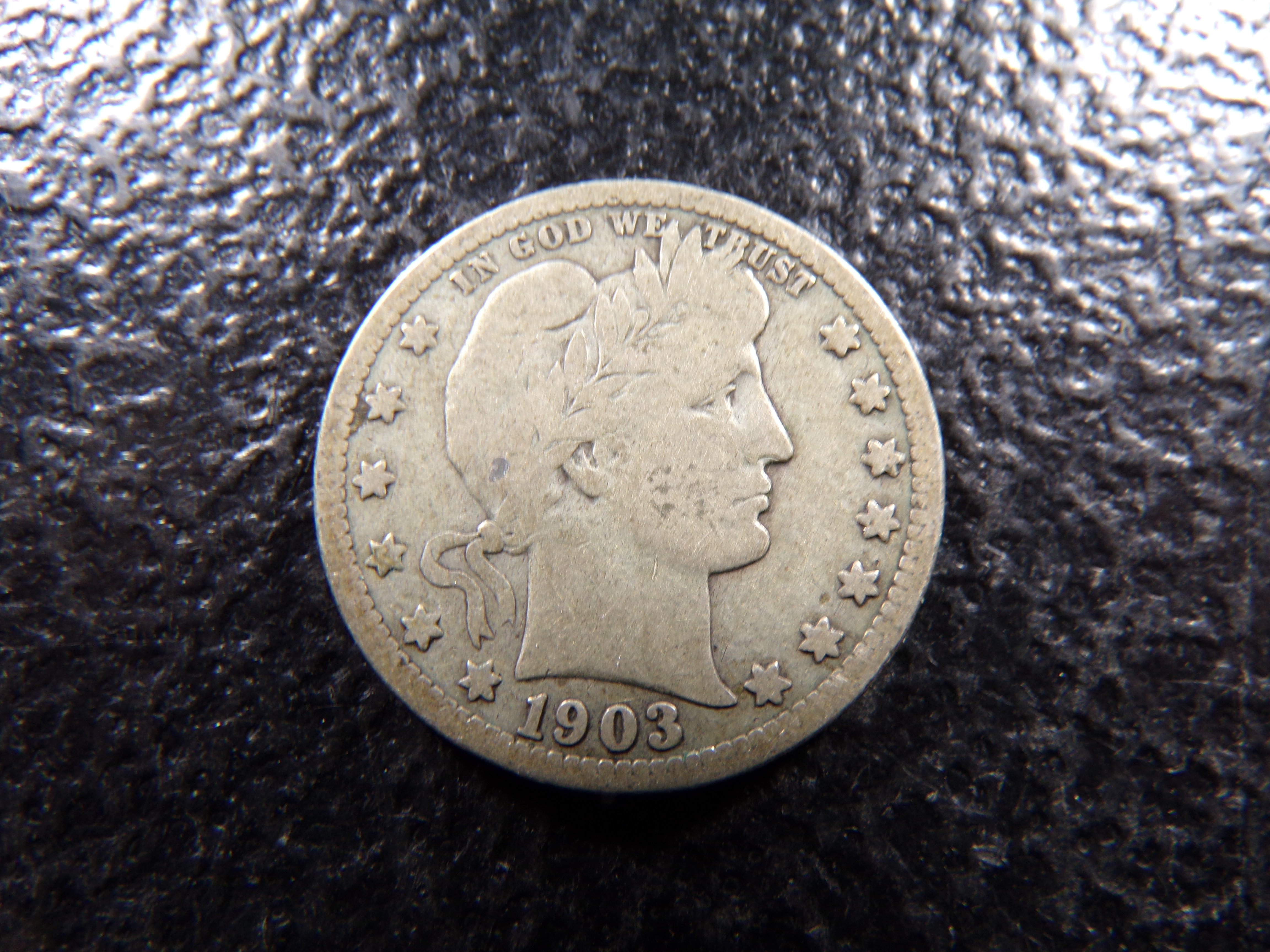 1903-S BARBER SILVER QUARTER