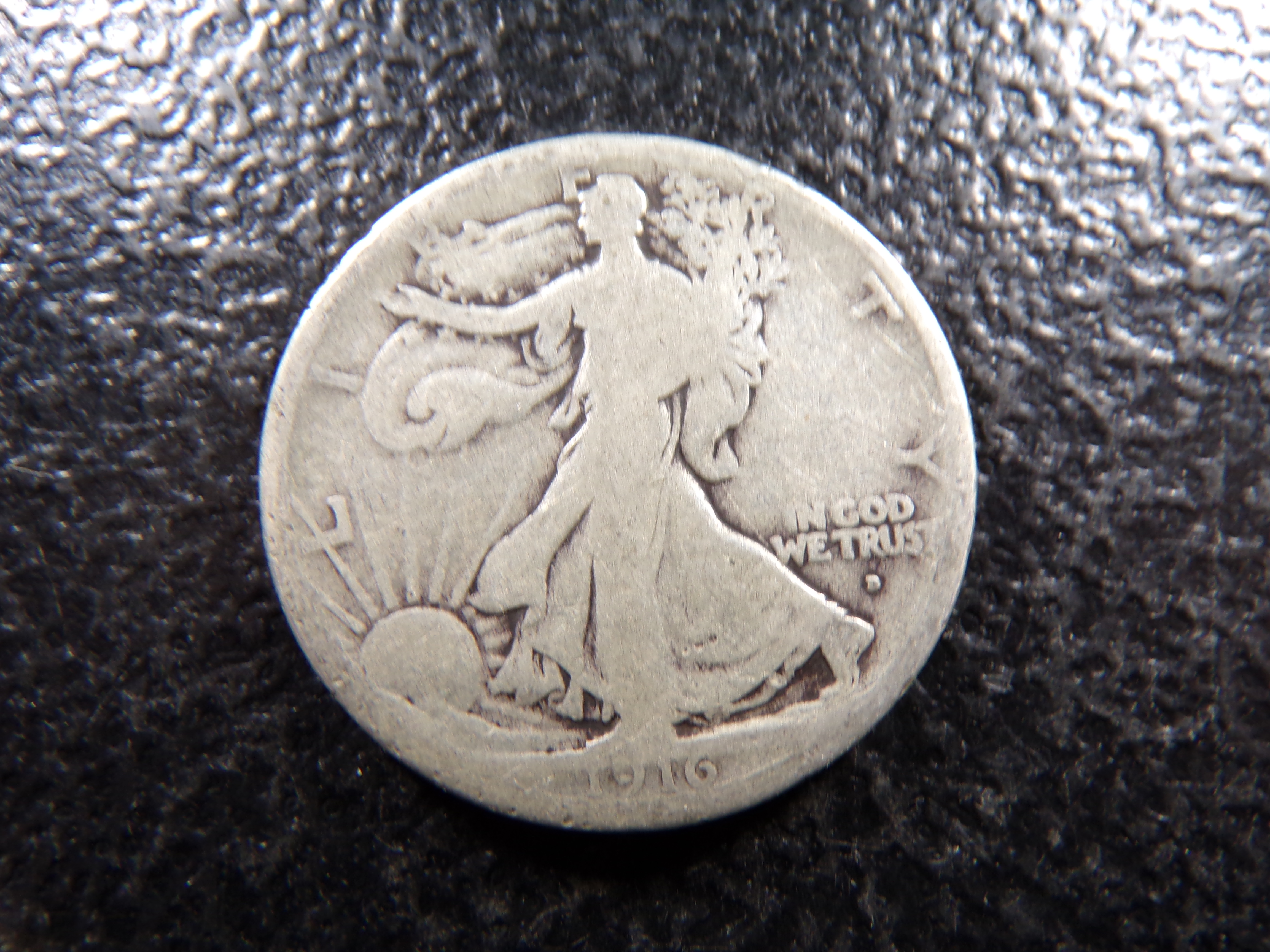 1916-D OBV. KEY DATE WALKING LIBERTY SILVER HALF DOLLAR