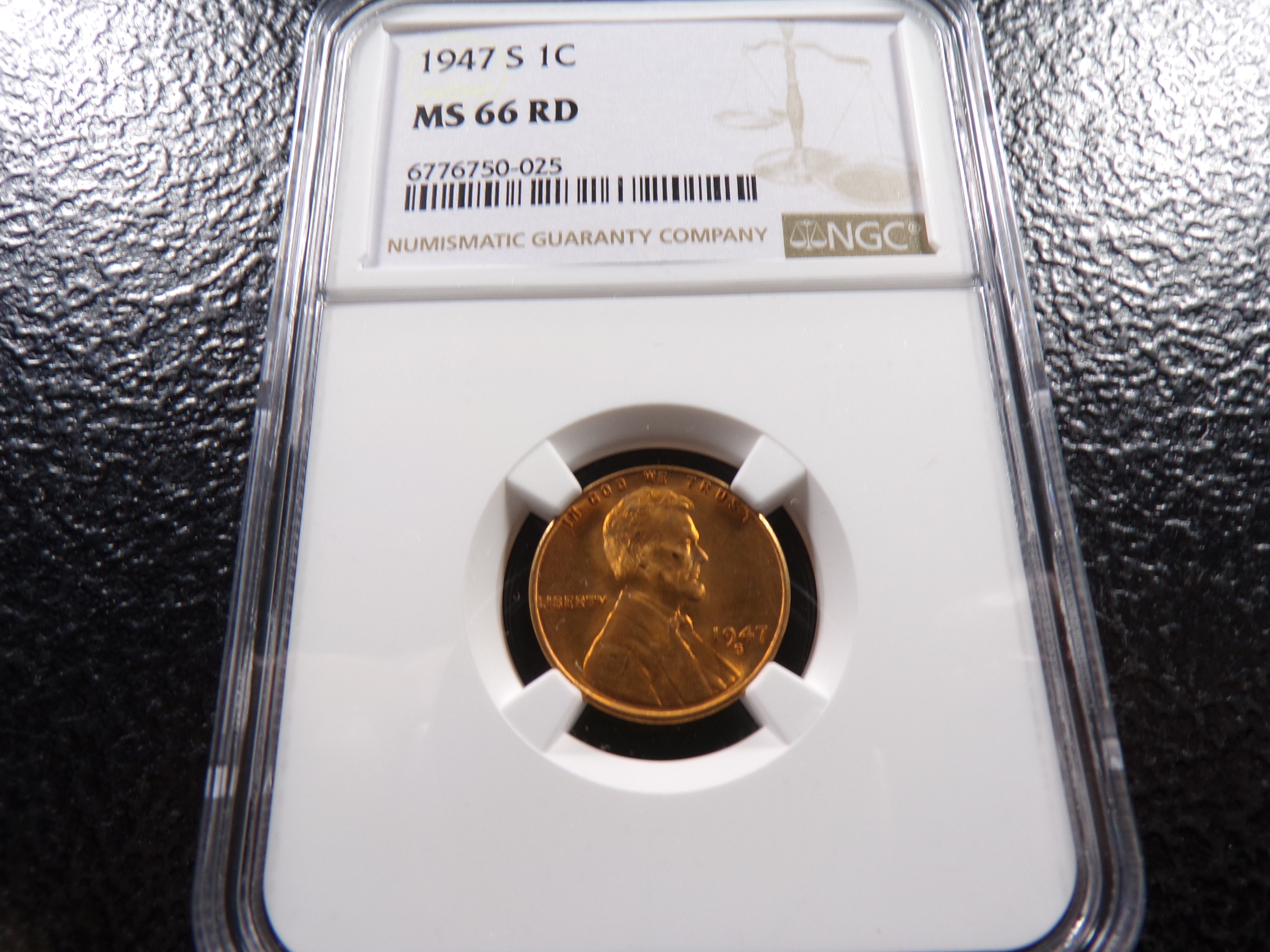 1947-S NGC MS66RD LINCOLN WHEAT CENT