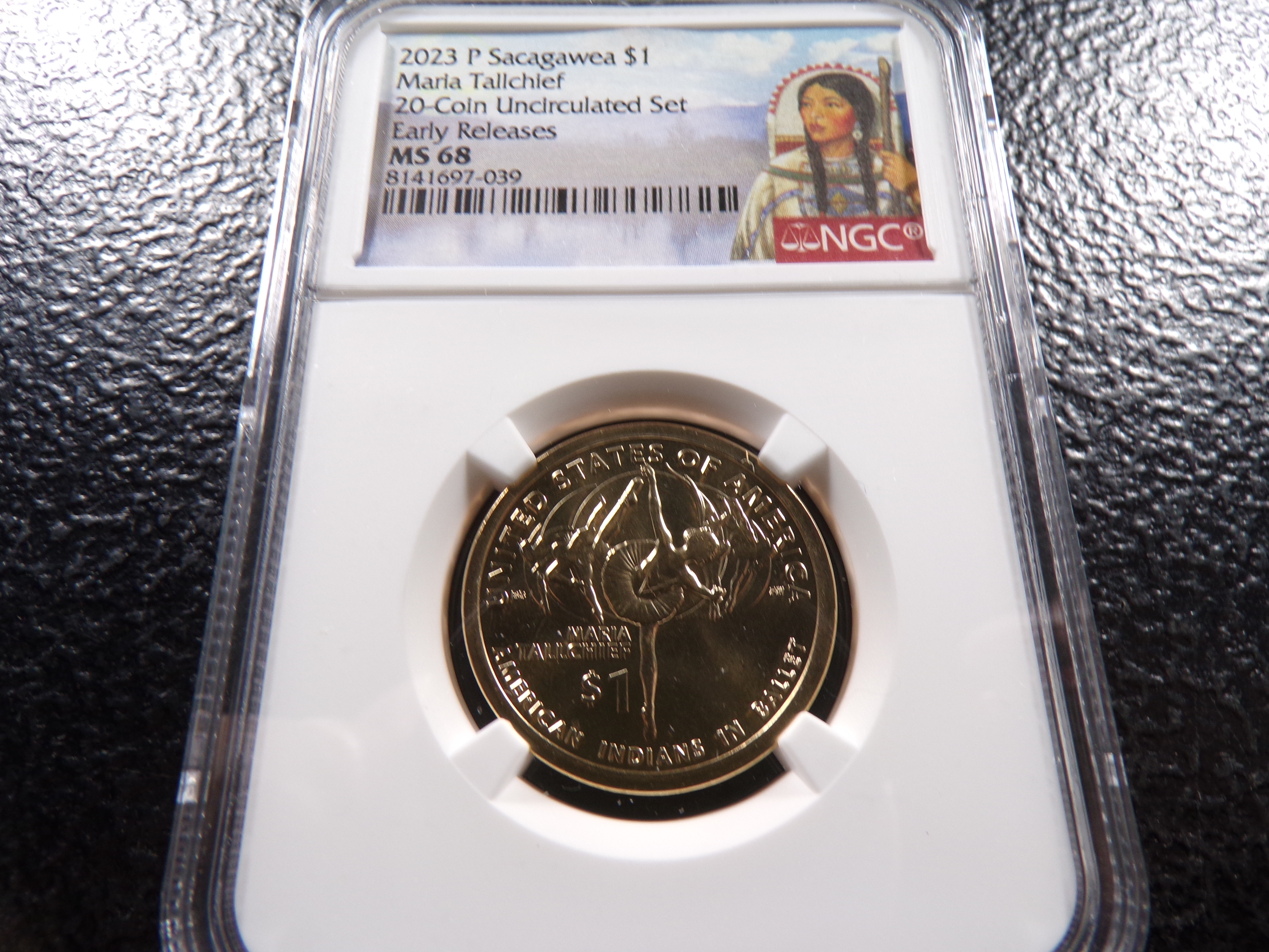 2023-P NGC MS68 MARIA TALLCHIEF SACAGAWEA DOLLAR
