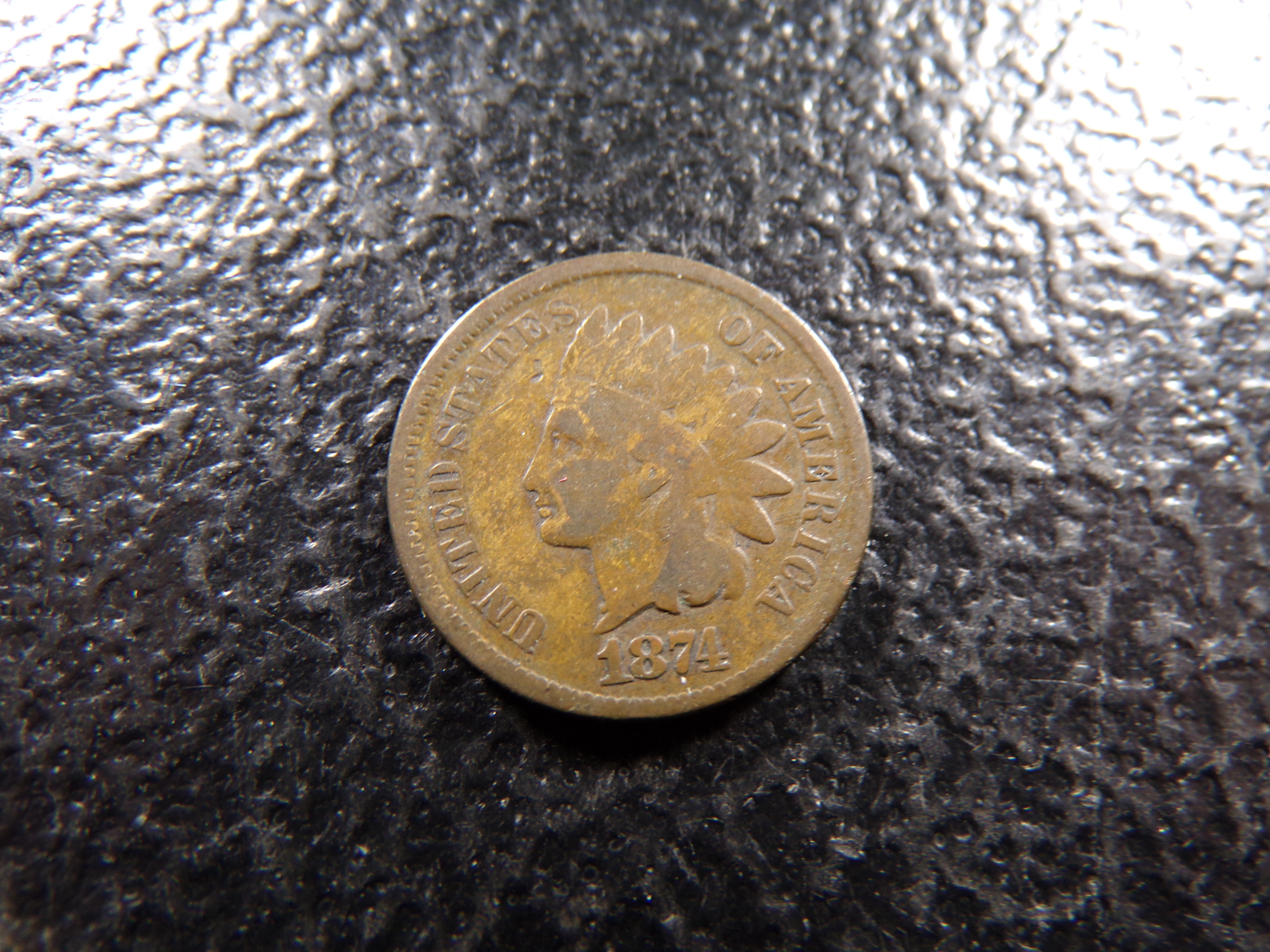1874 RARE DATE INDIAN HEAD CENT