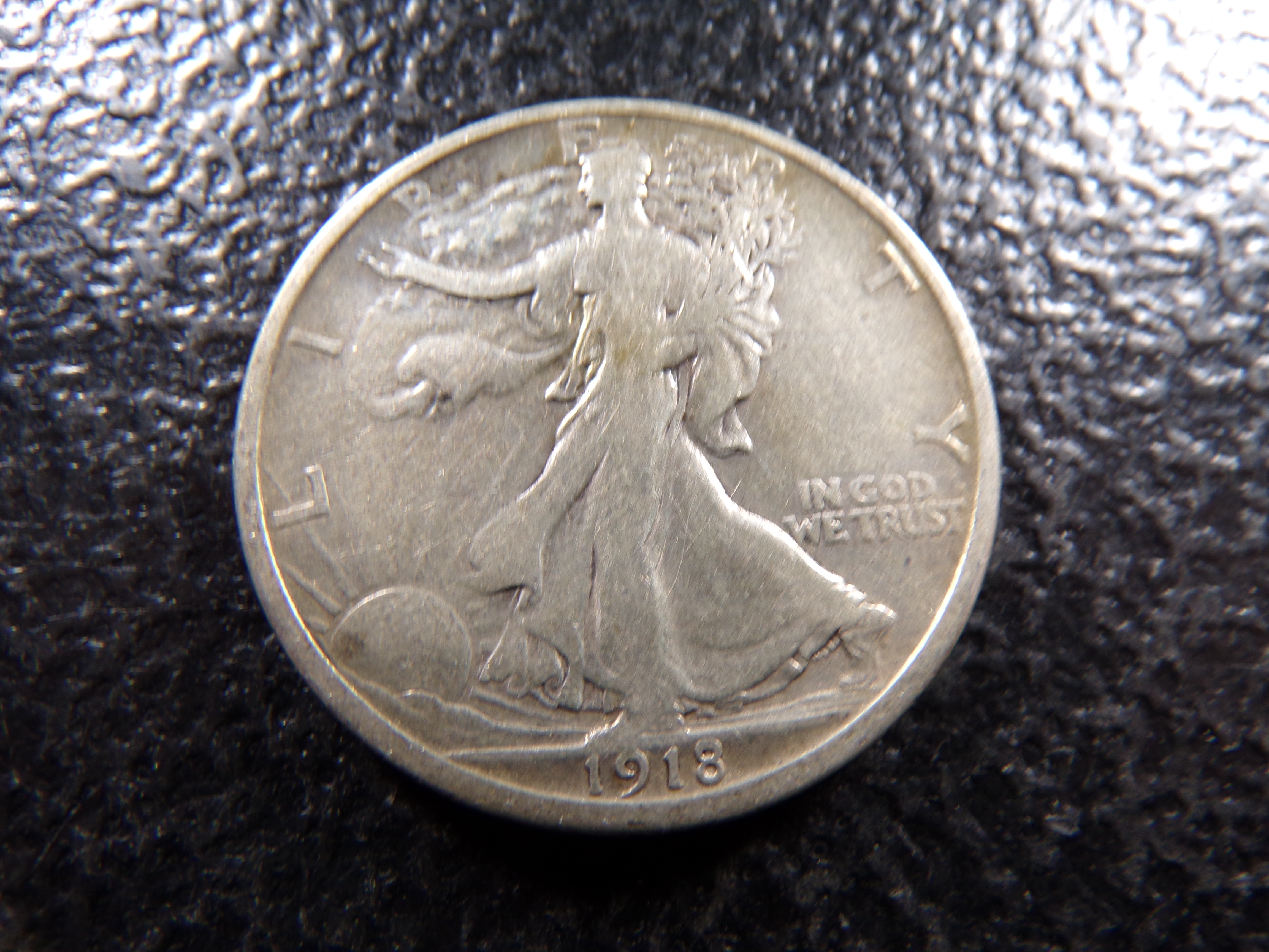 1918-D KEY DATE WALKING LIBERTY SILVER HALF DOLLAR