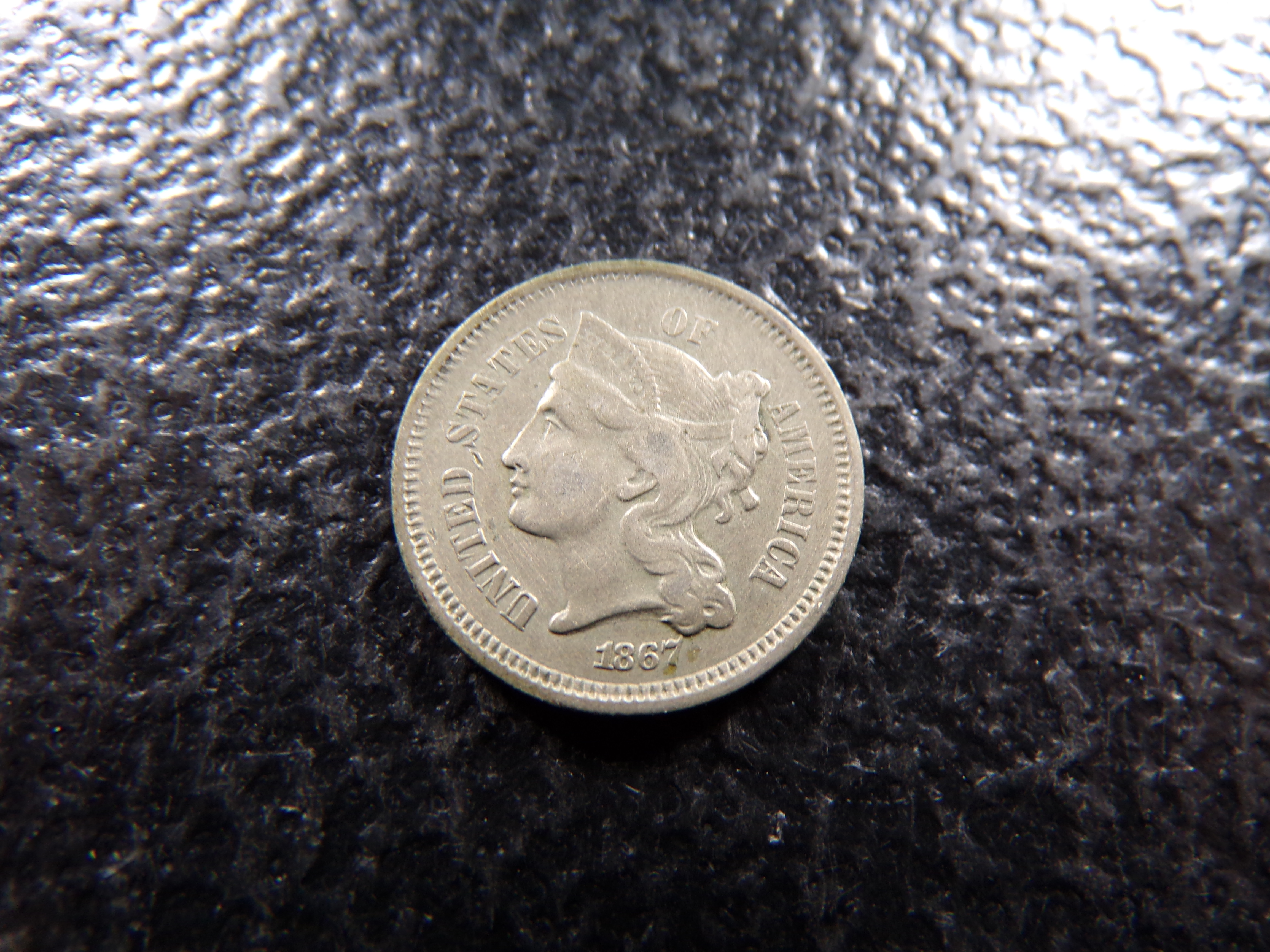 1867 THREE CENT NICKEL