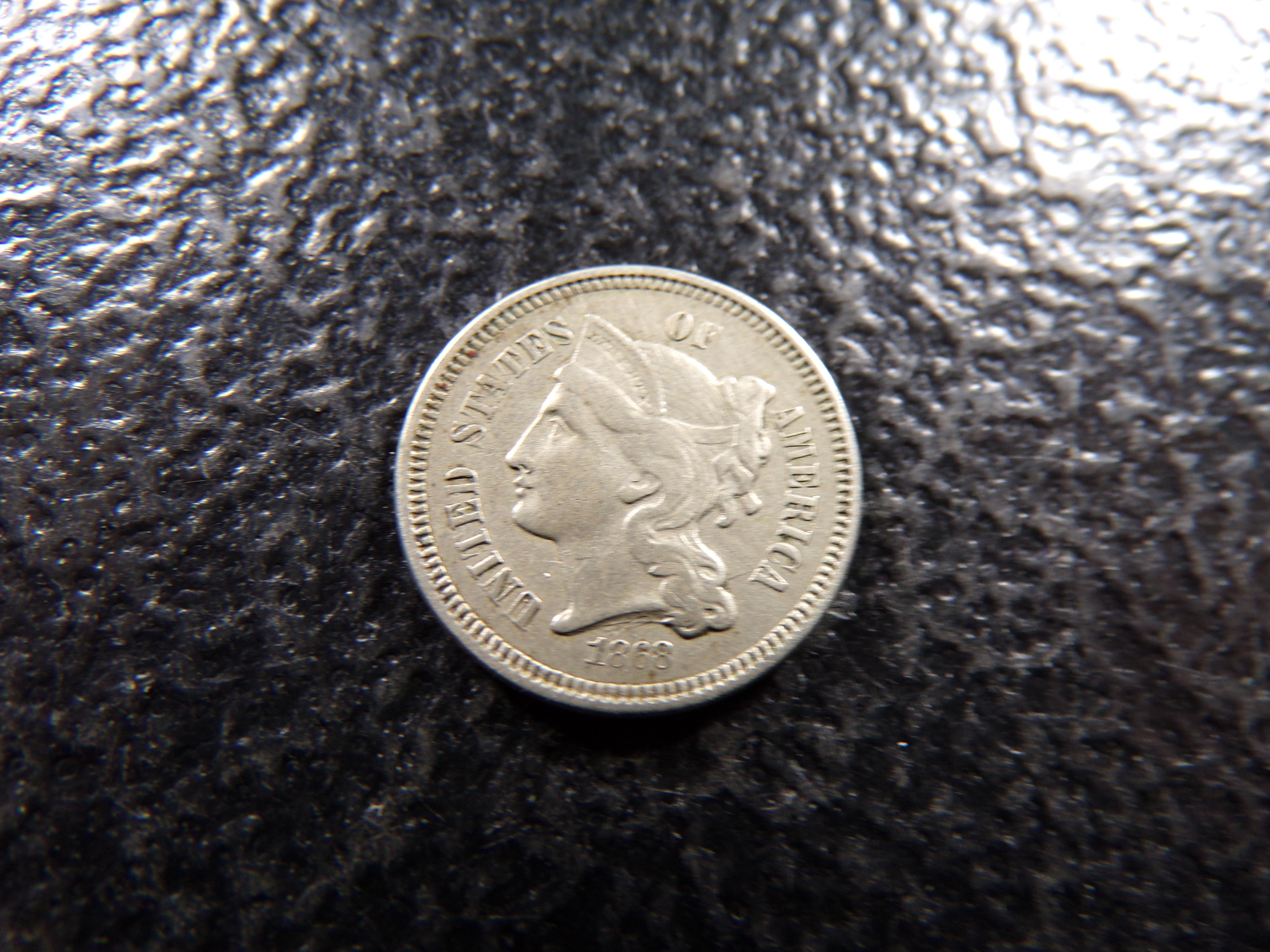 1868 THREE CENT NICKEL