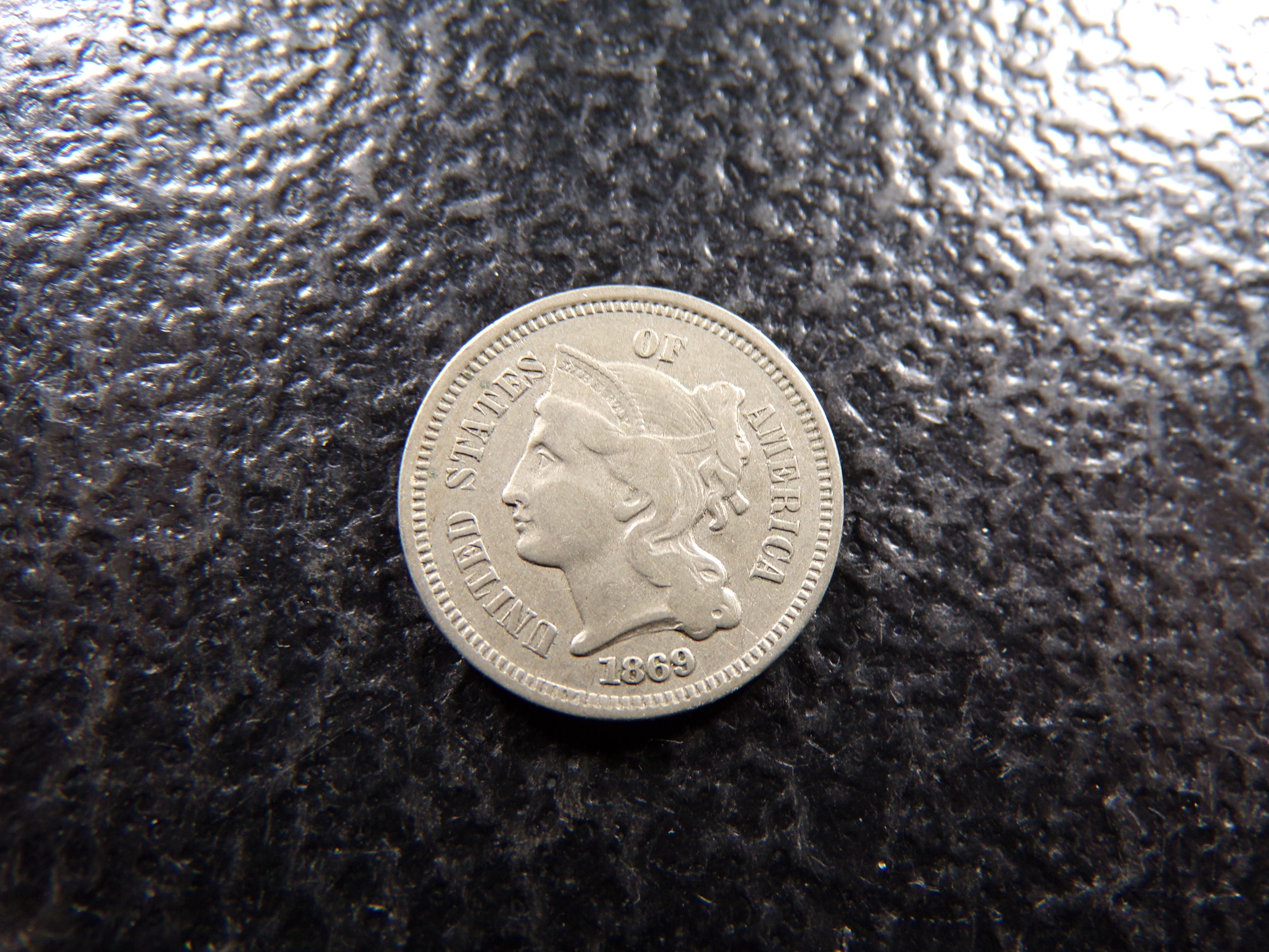 1869 THREE CENT NICKEL