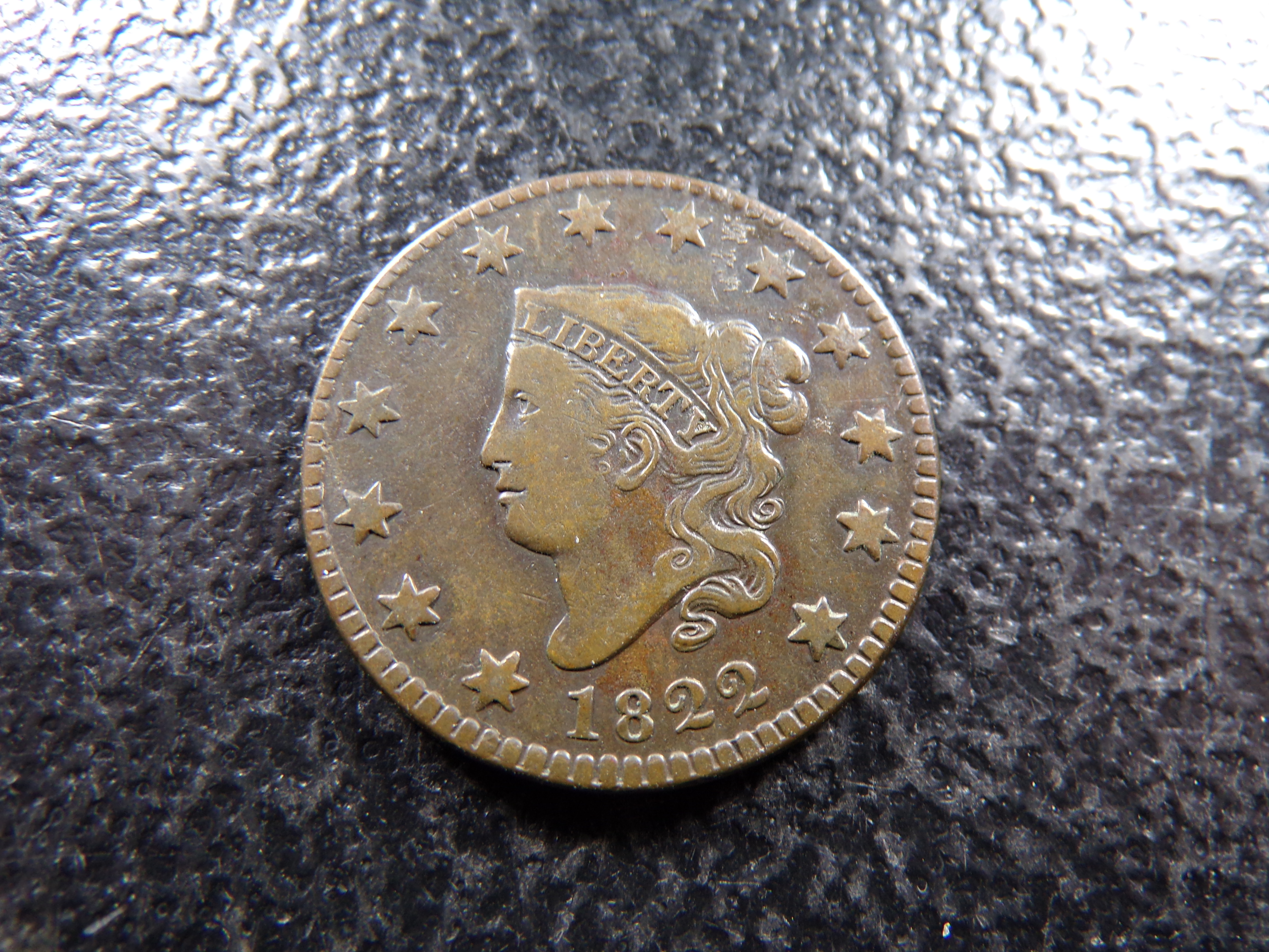 1822 CORONET HEAD LARGE CENT