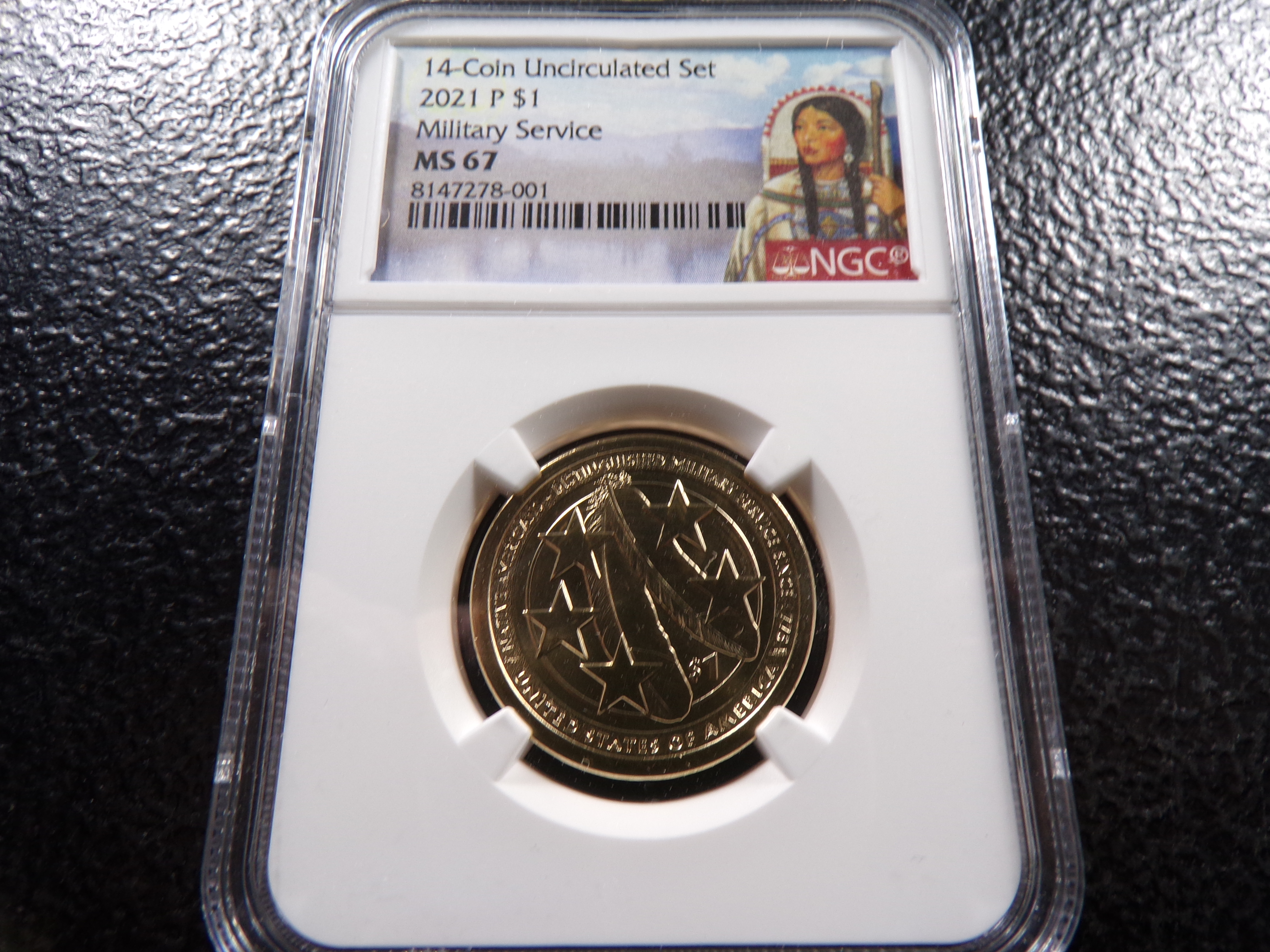 2021-P NGC MS67 MILITARY SERVICE SACAGAWEA DOLLAR