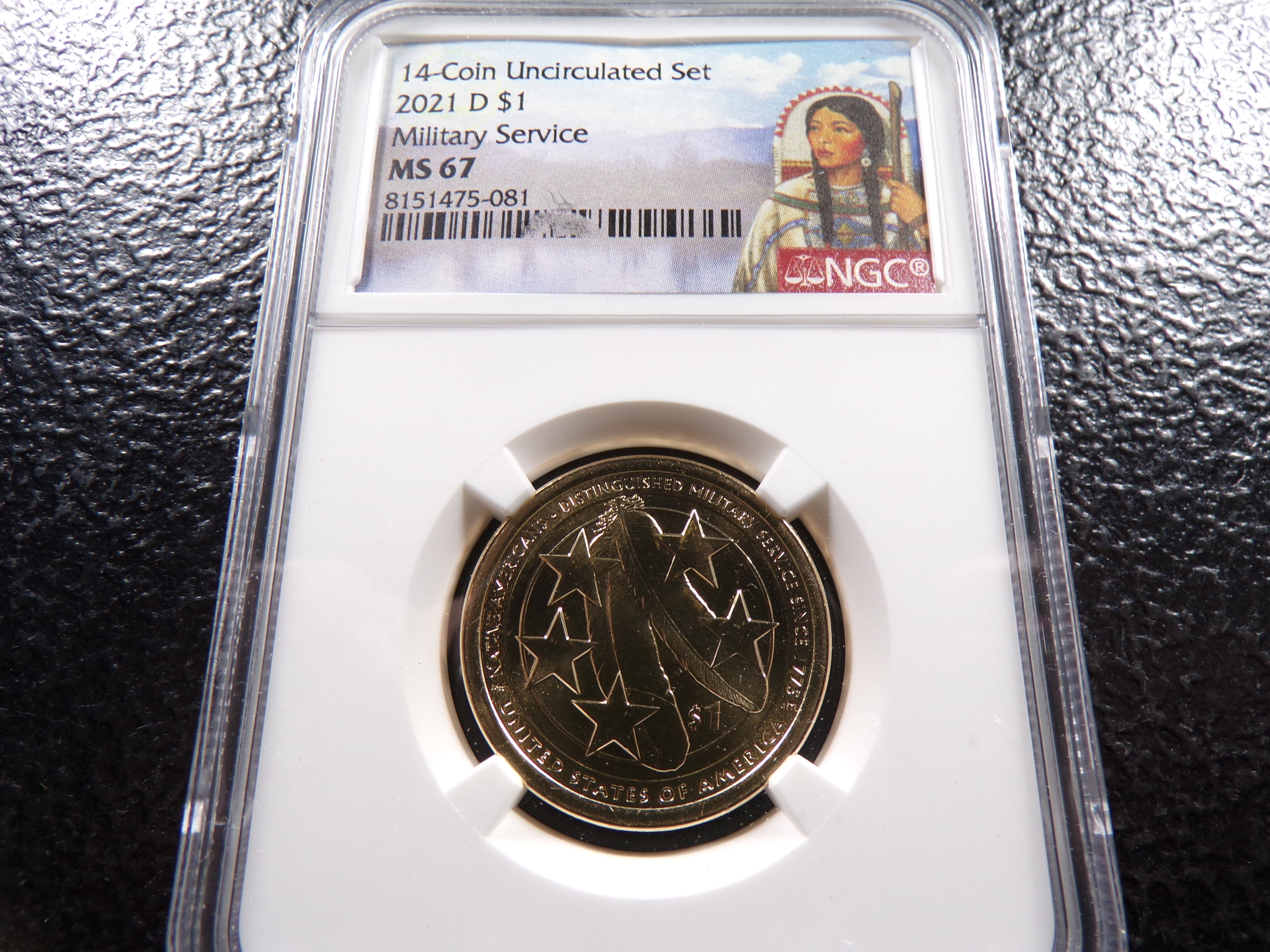2021-D NGC MS67 MILITARY SERVICE SACAGAWEA DOLLAR