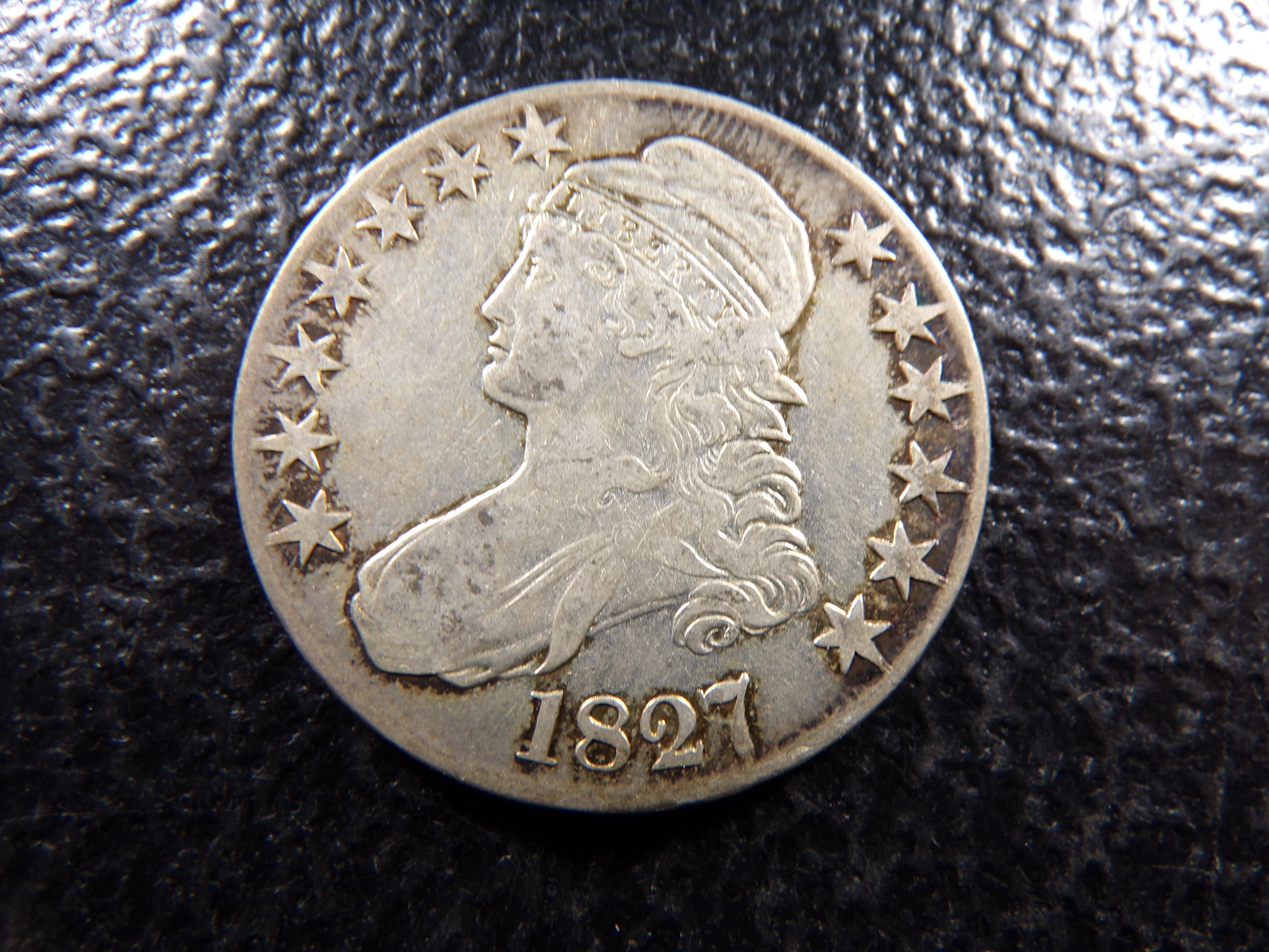 1827 CAPPED BUST SILVER HALF DOLLAR