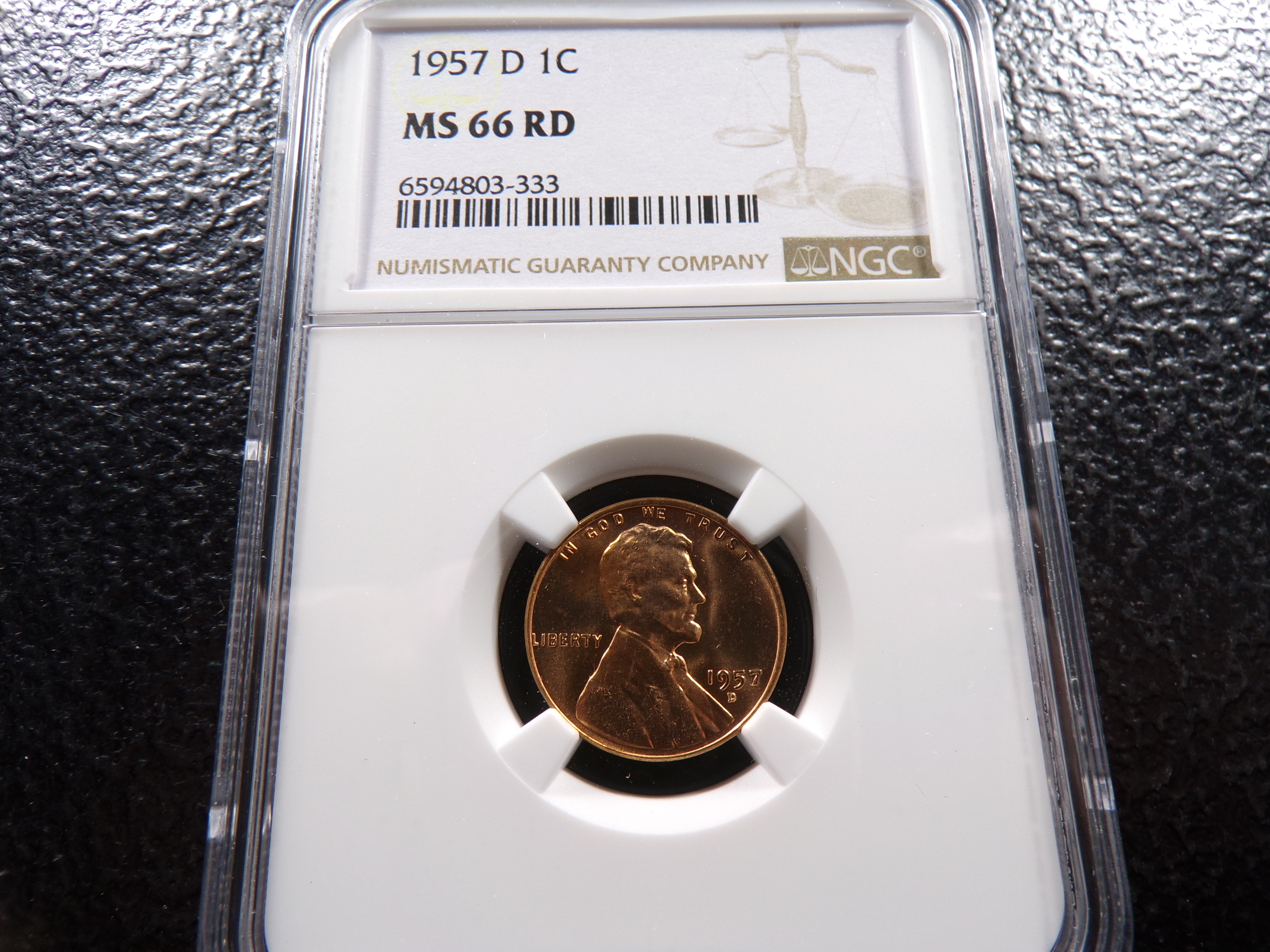 1957-D NGC MS66RD LINCOLN WHEAT CENT