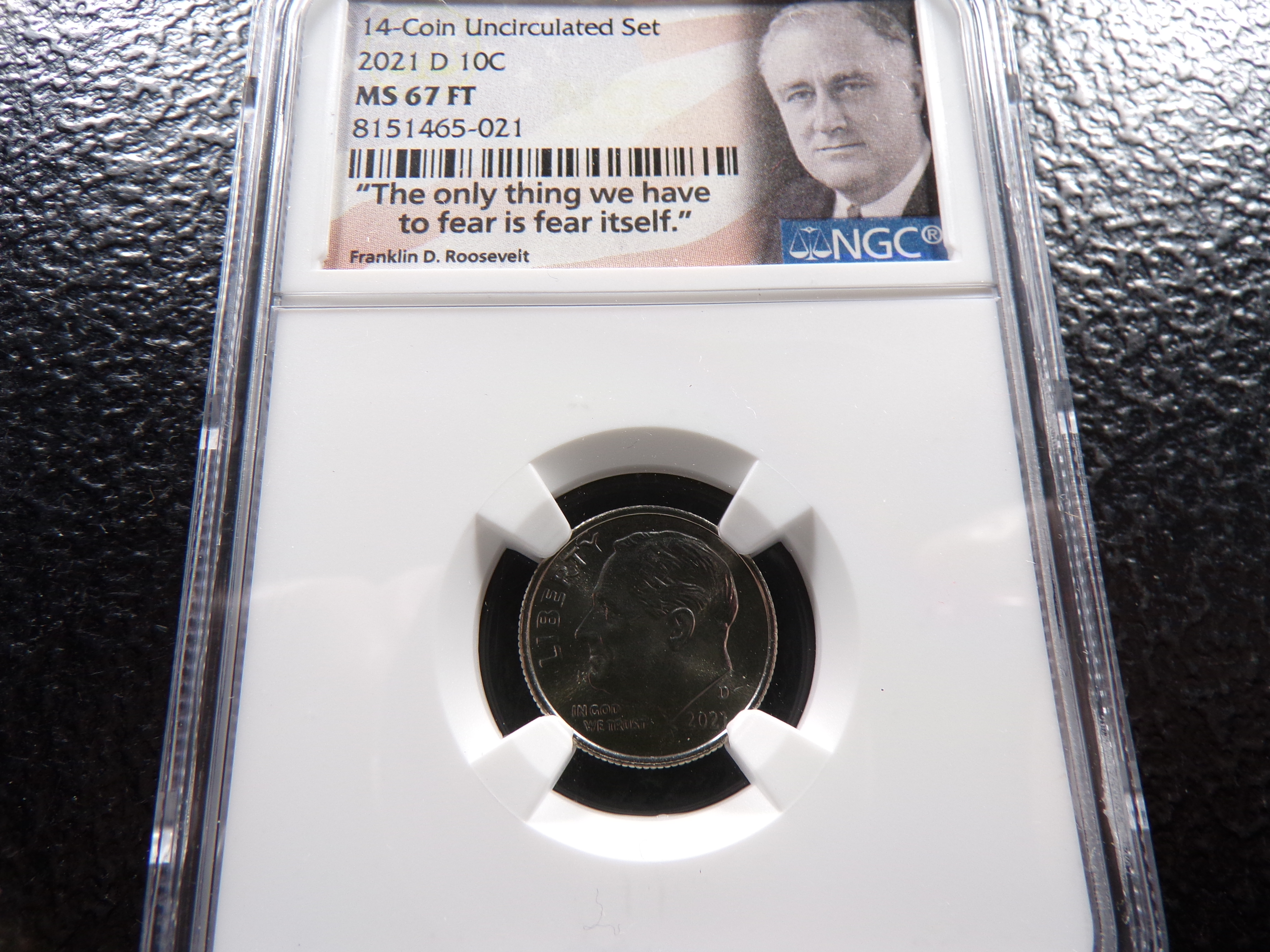 2021-D NGC MS67FT ROOSEVELT DIME