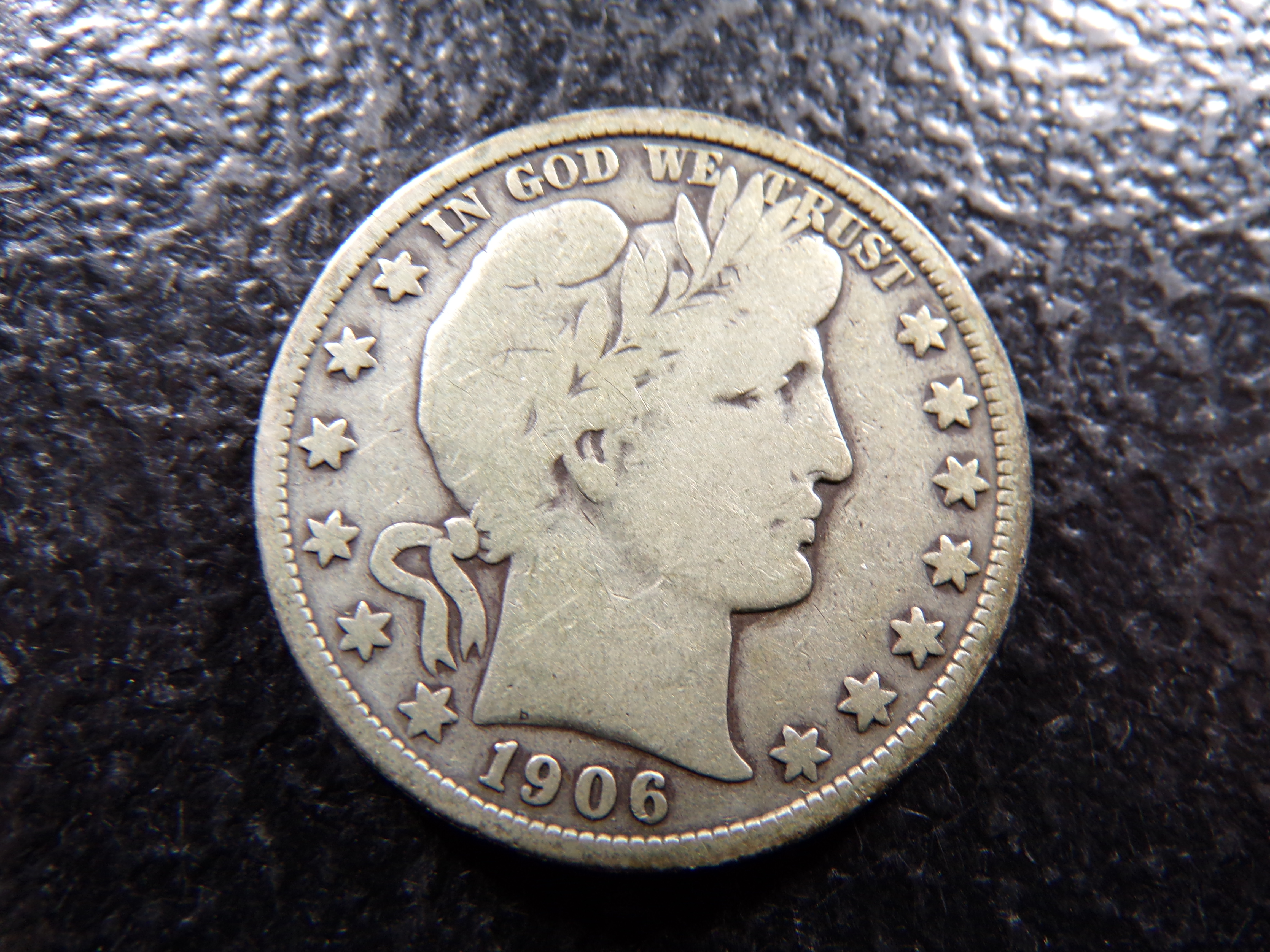 1906 BARBER SILVER HALF DOLLAR