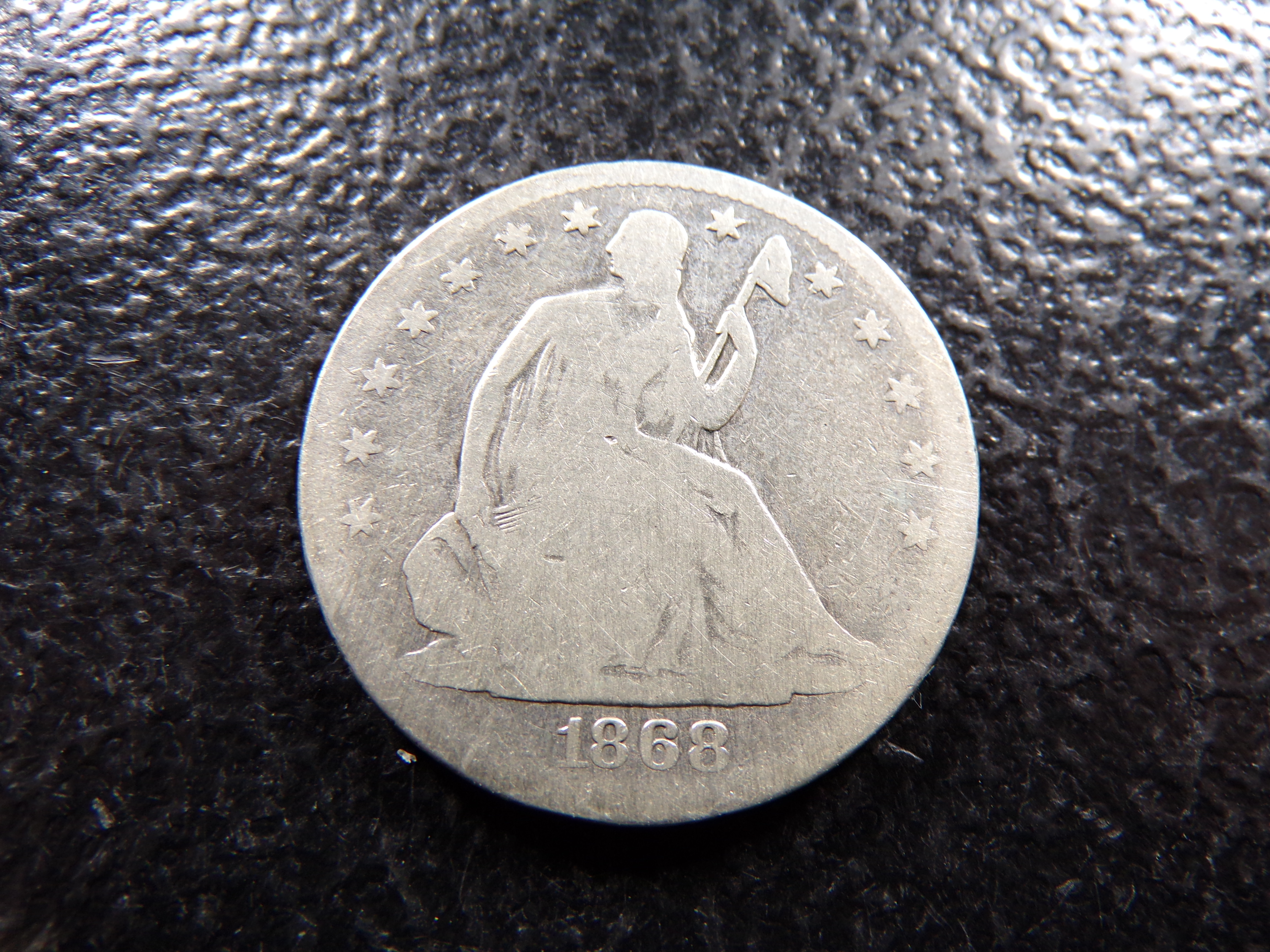 1868-S SEATED LIBERTY SILVER HALF DOLLAR