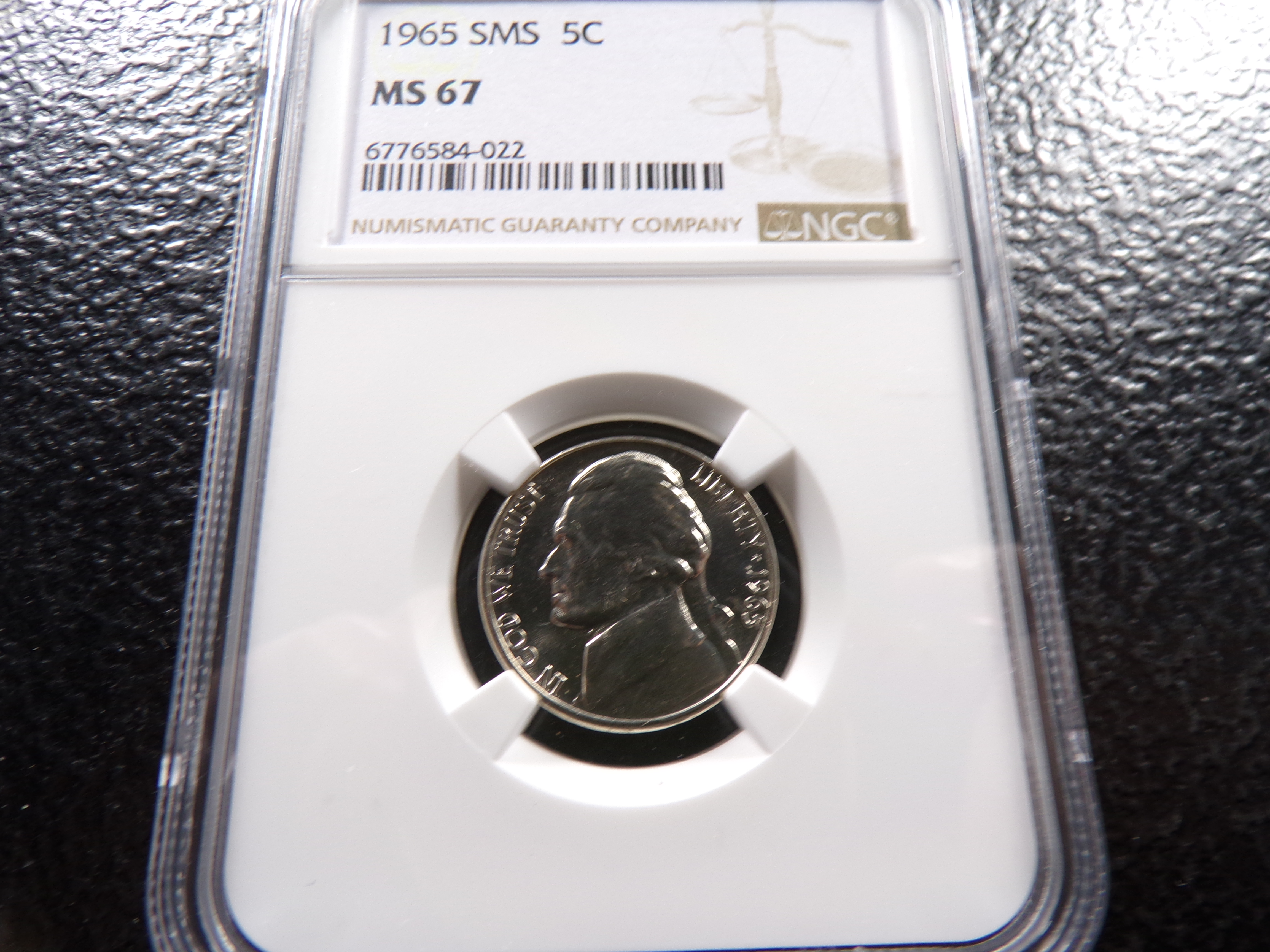 1965 SMS NGC MS67 JEFFERSON NICKEL