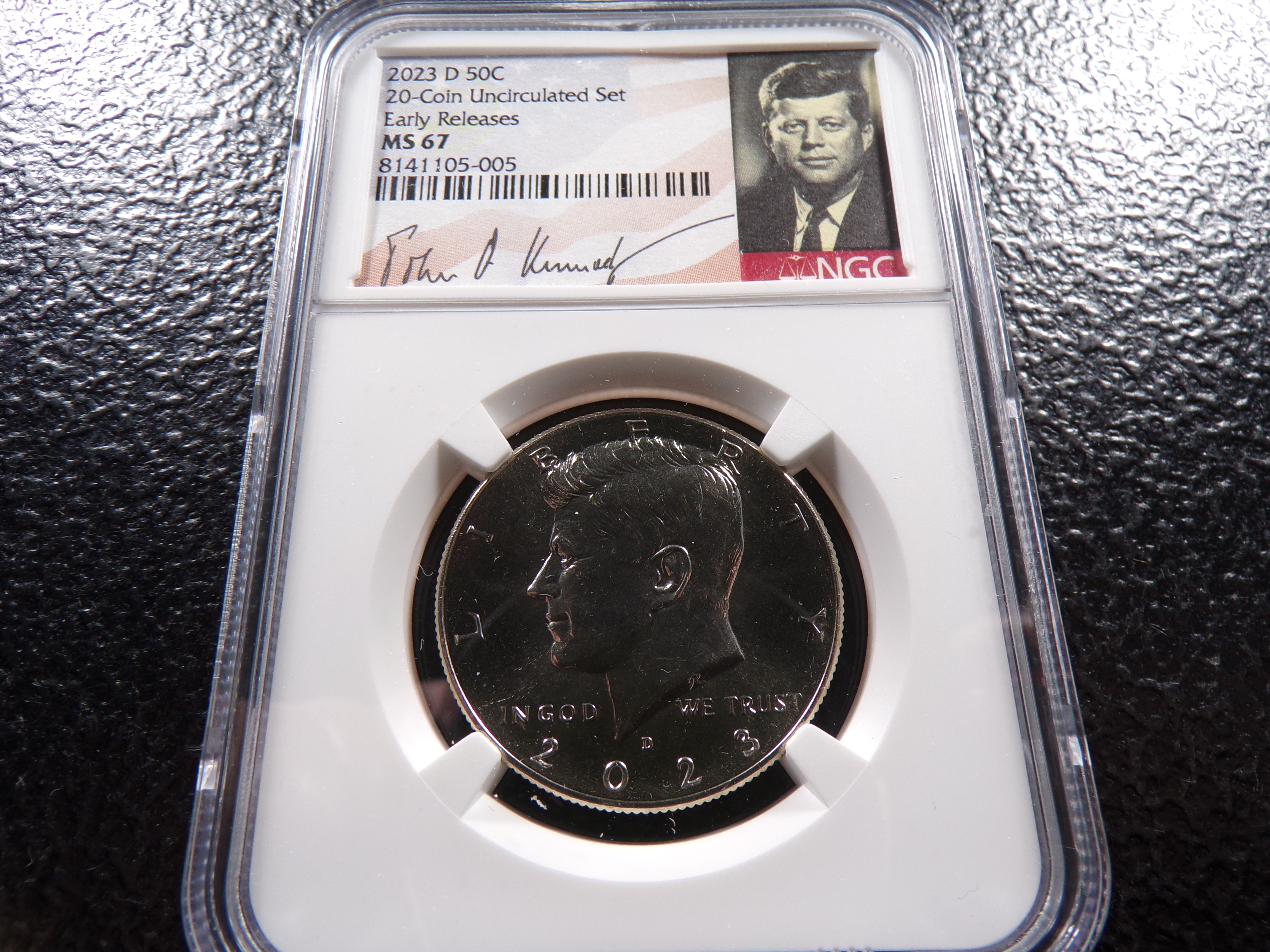 2023-D NGC MS67 SIGNED KENNEDY HALF DOLLAR