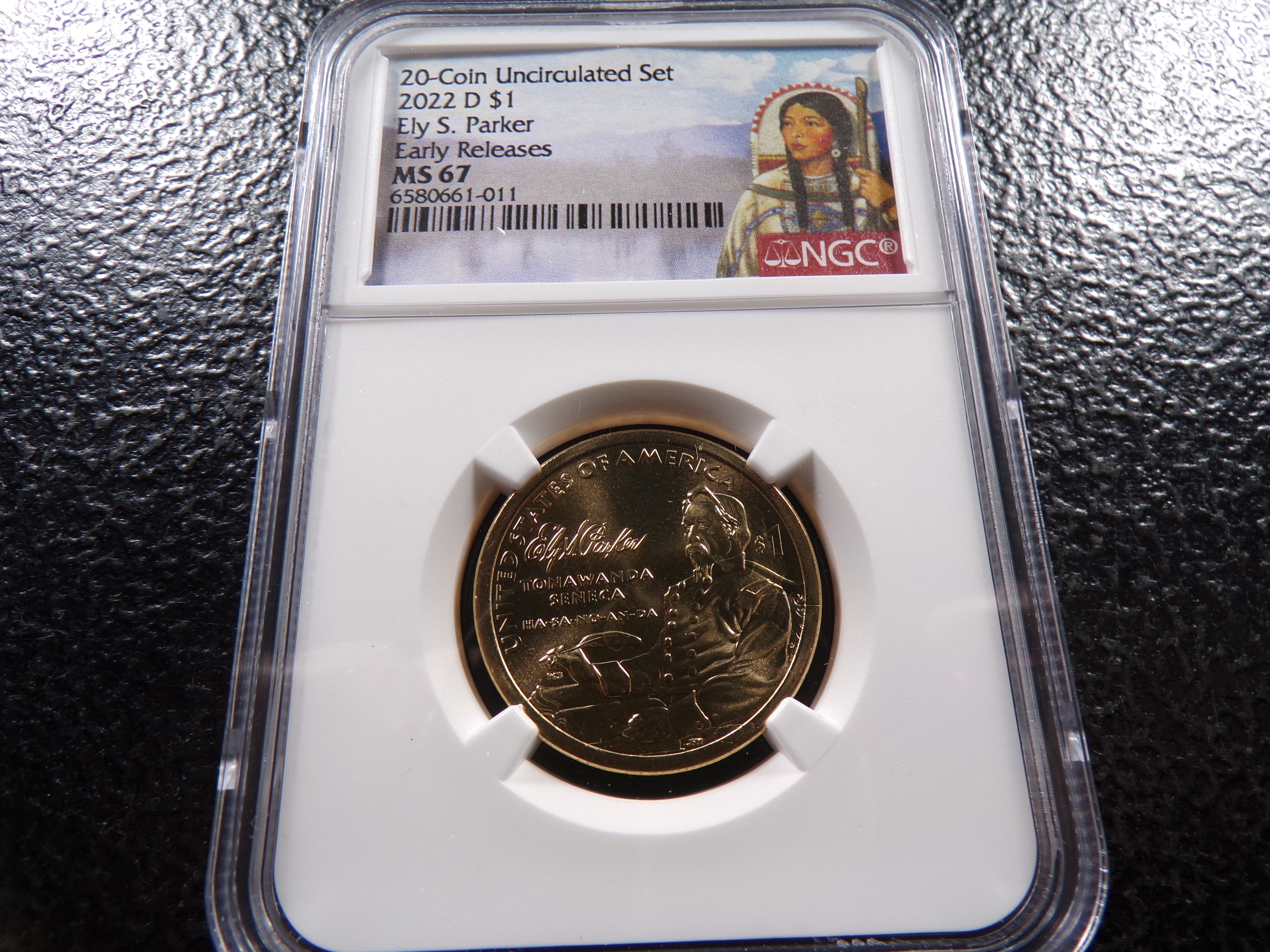 2022-D NGC MS67 ELY S PARKER SACAGAWEA DOLLAR
