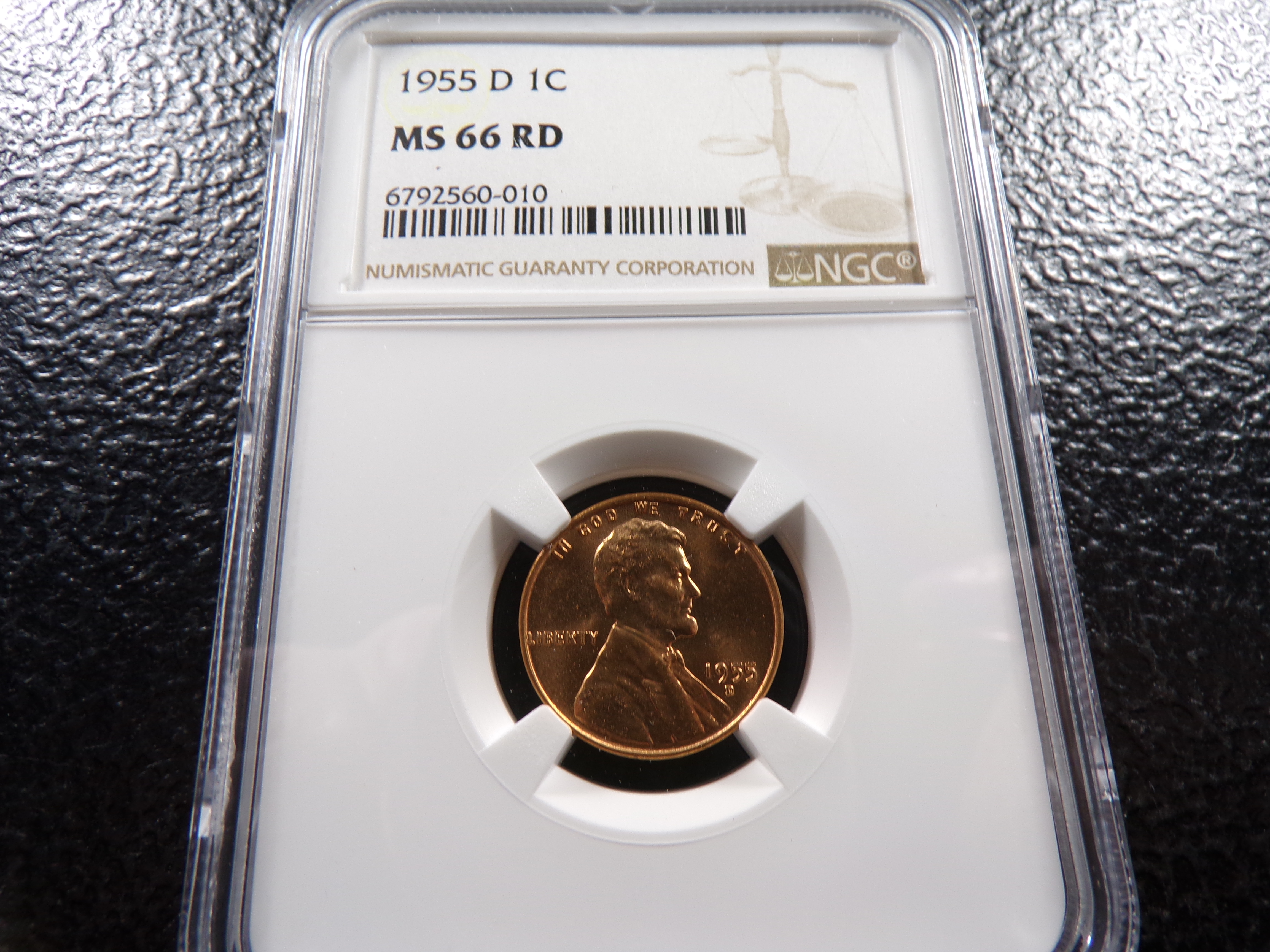 1955-D NGC MS66RD LINCOLN WHEAT CENT