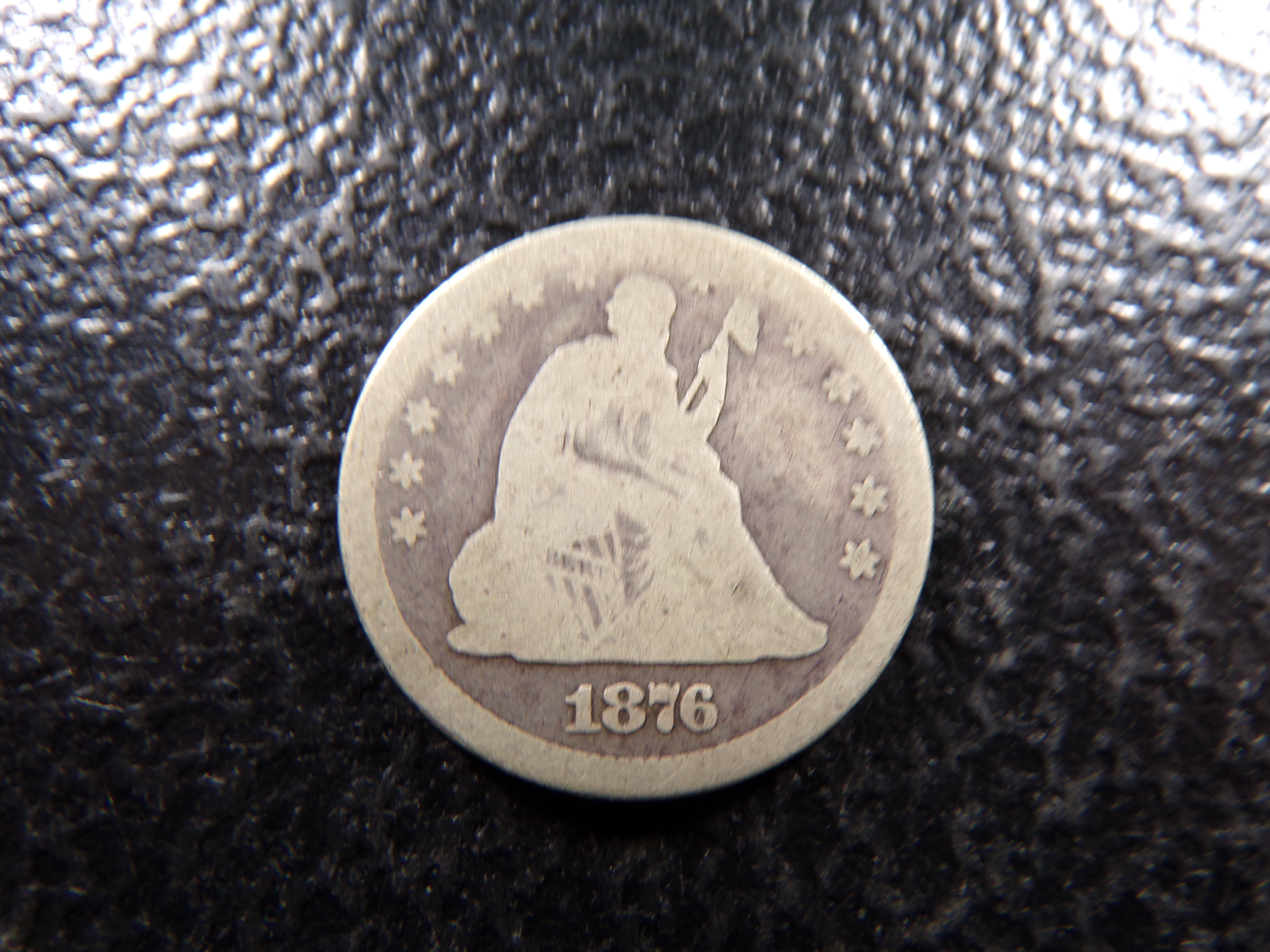 1876 SEATED LIBERTY SILVER QUARTER