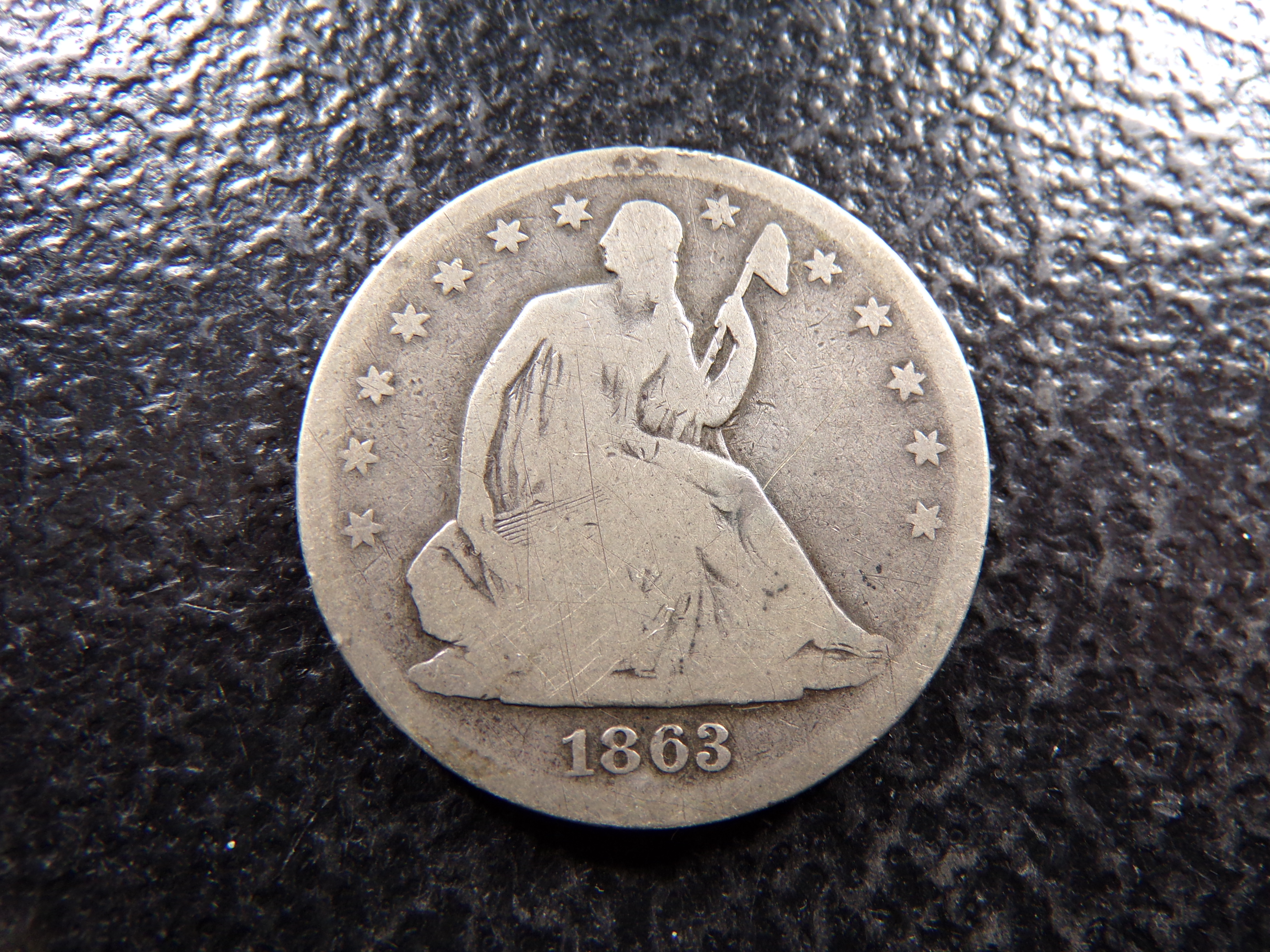 1863-S SEATED LIBERTY SILVER HALF DOLLAR