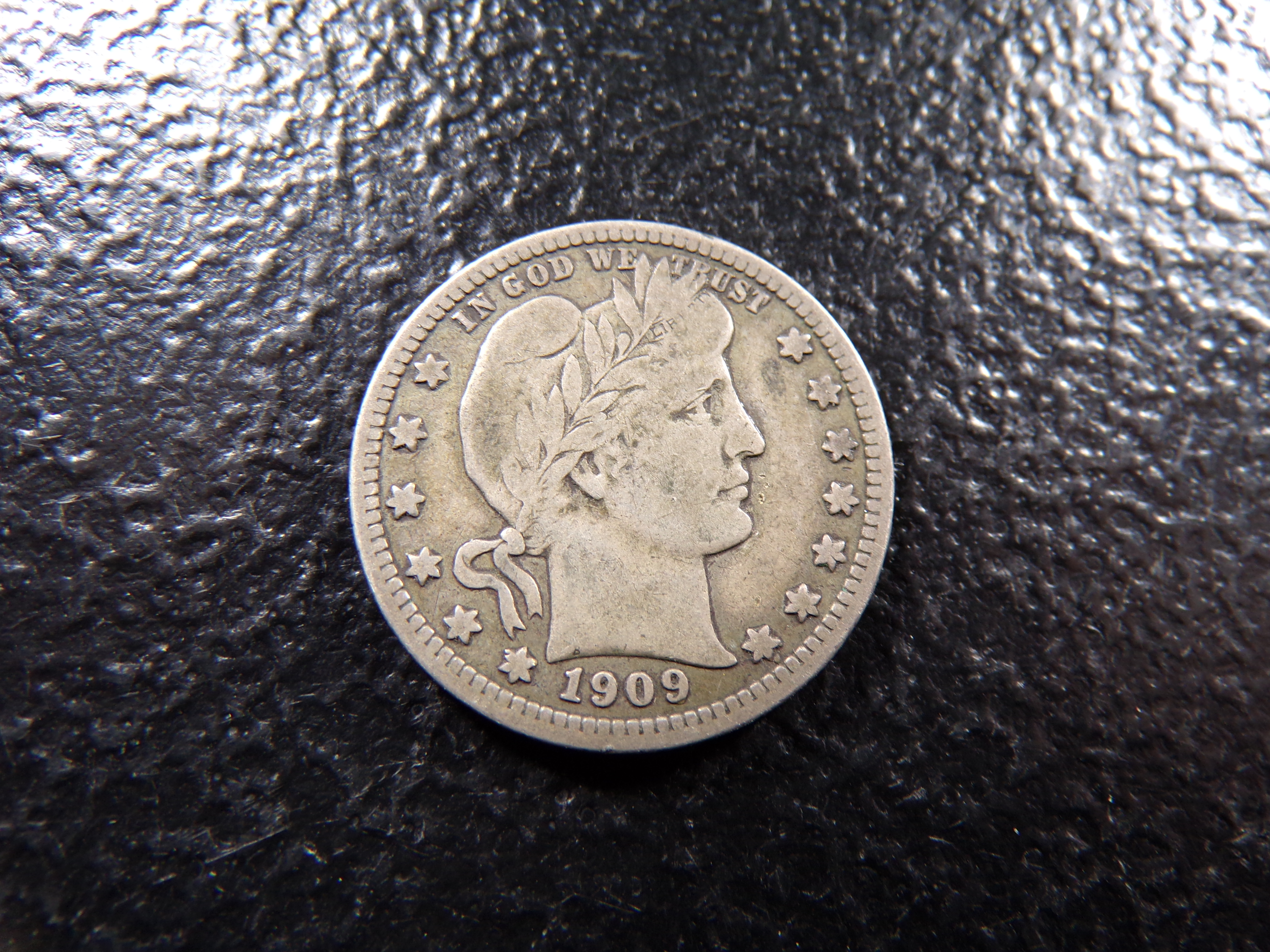 1909 BARBER SILVER QUARTER