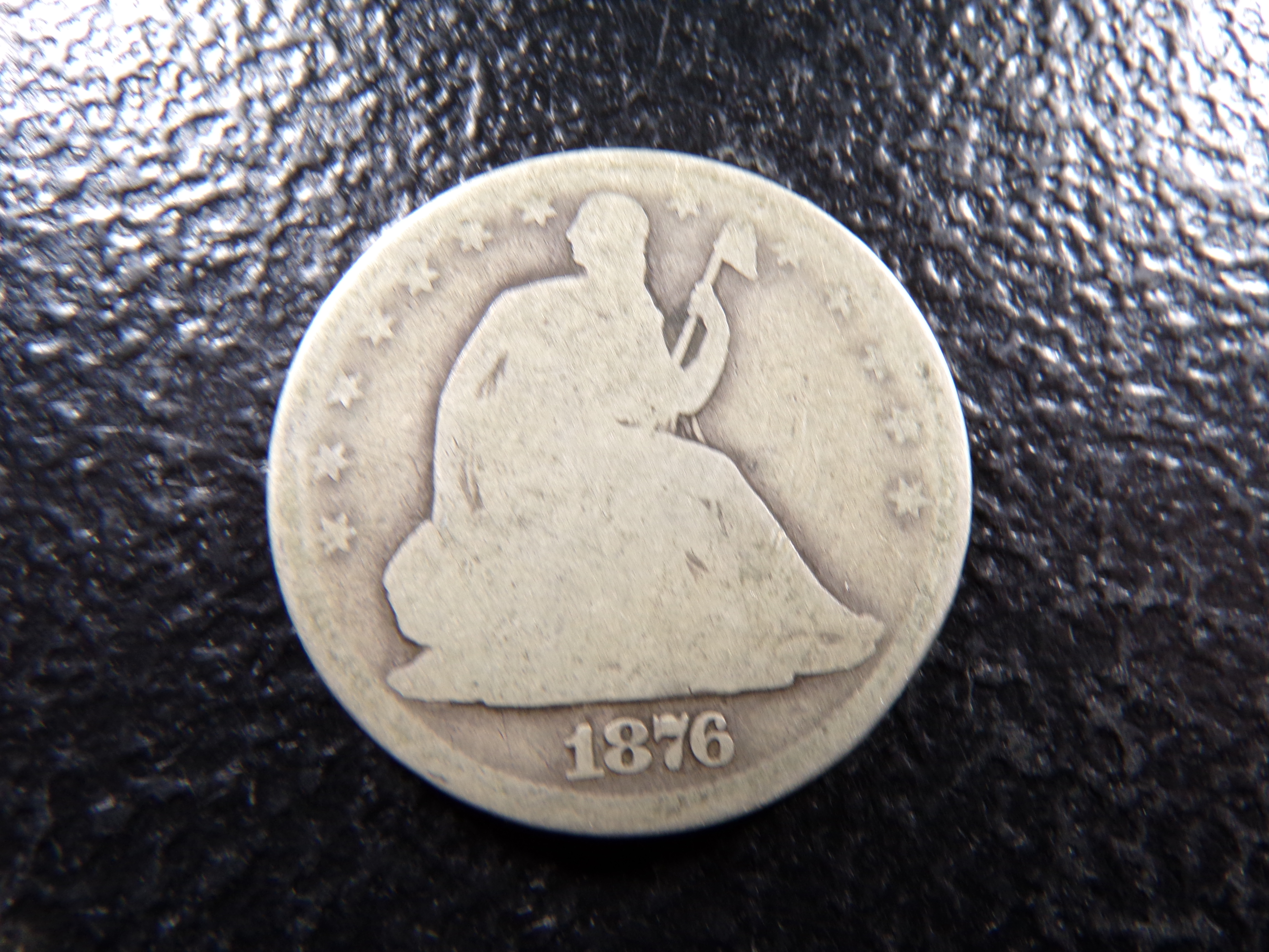1876-CC SEATED LIBERTY CARSON CITY SILVER HALF DOLLAR