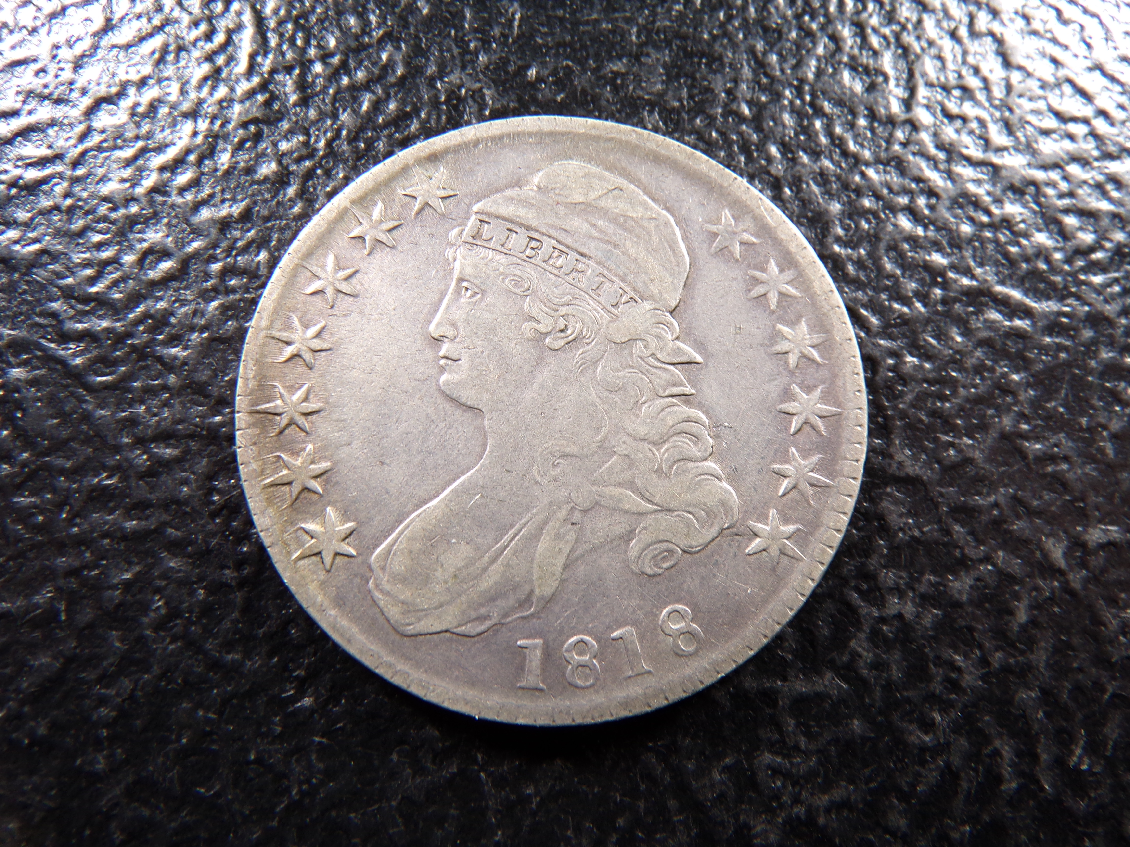 1818 RARE DATE CAPPED BUST SILVER HALF DOLLAR