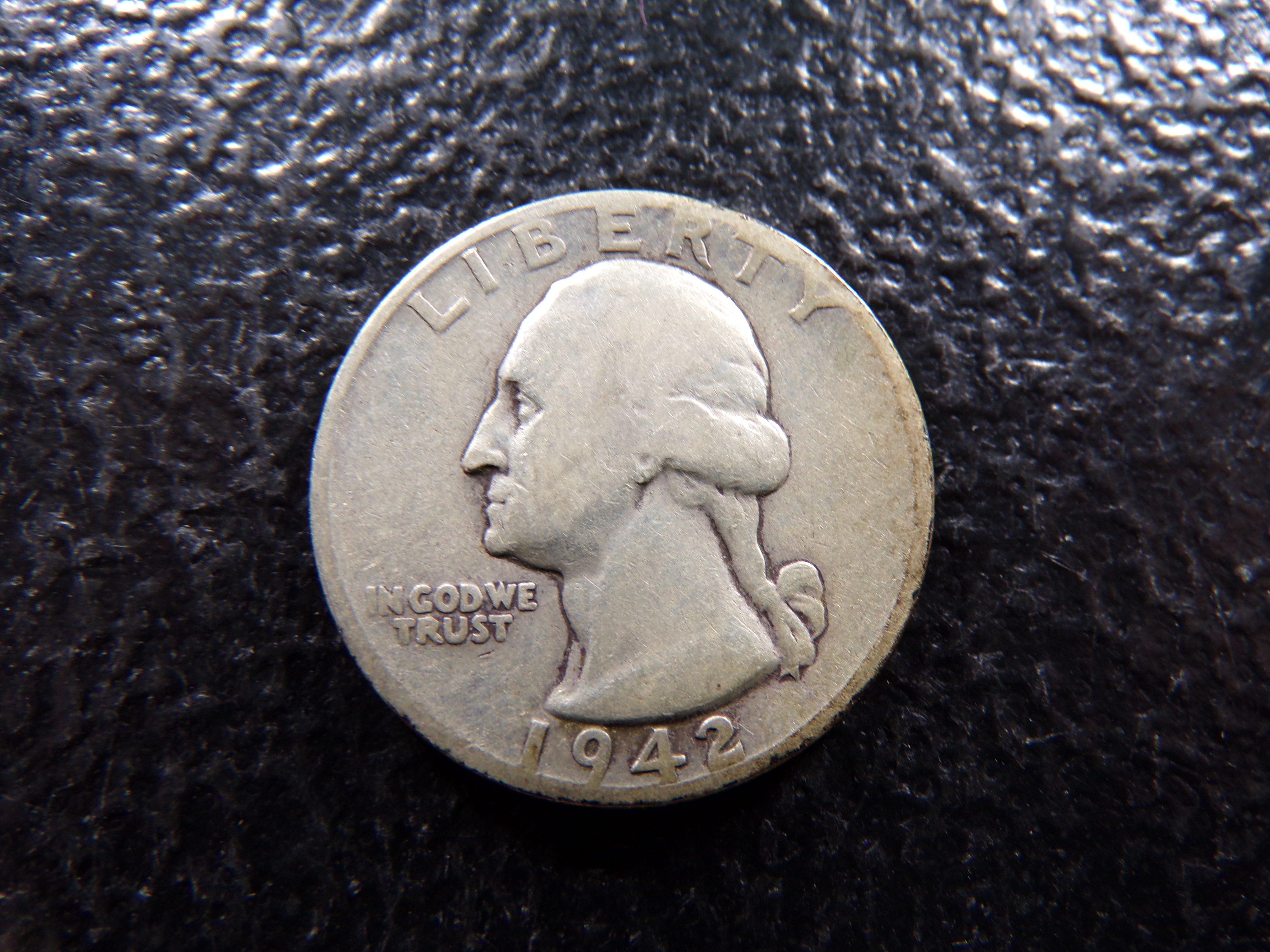 1942-S WASHINGTON SILVER QUARTER