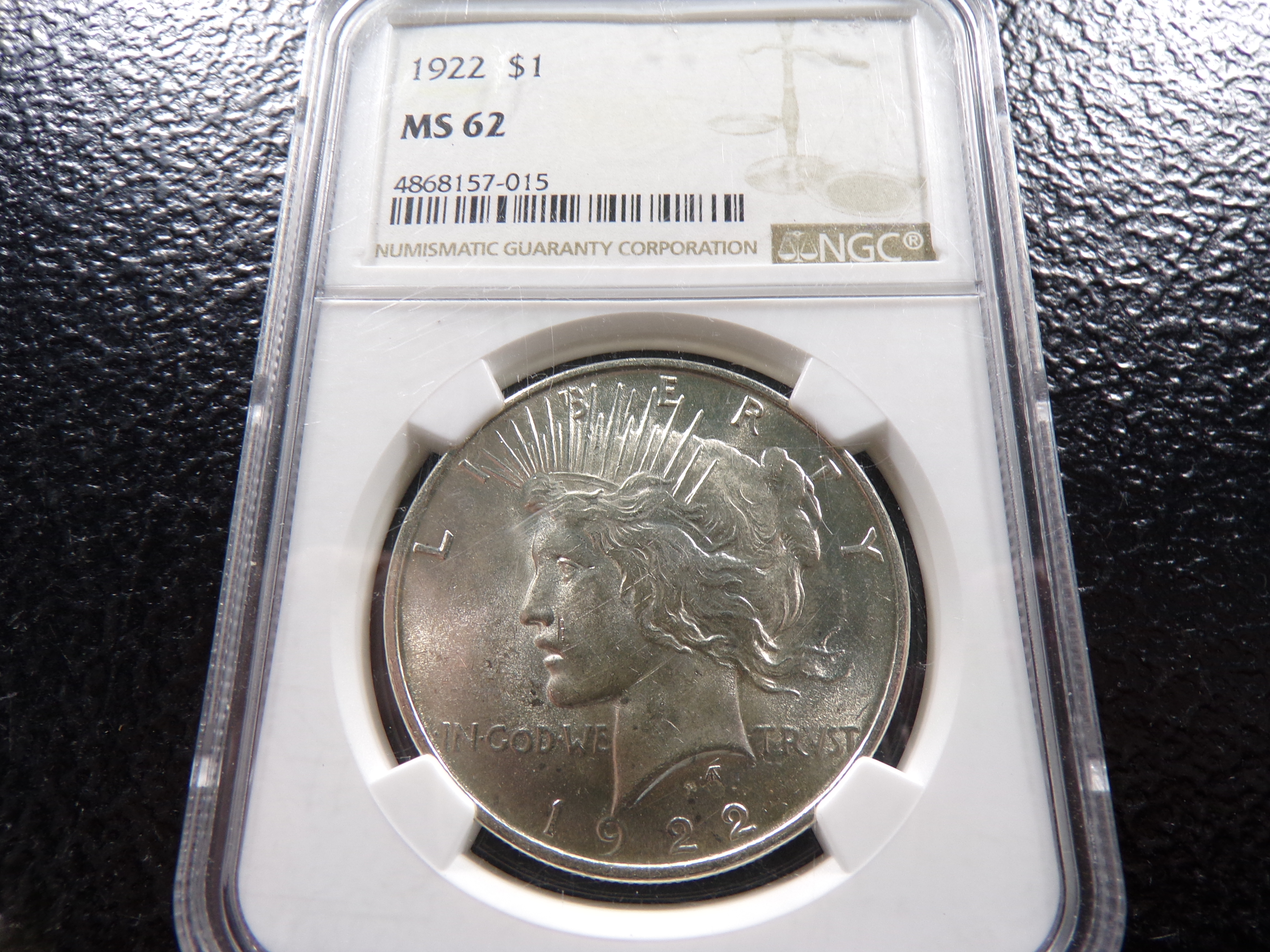 1922 NGC MS62 PEACE SILVER DOLLAR