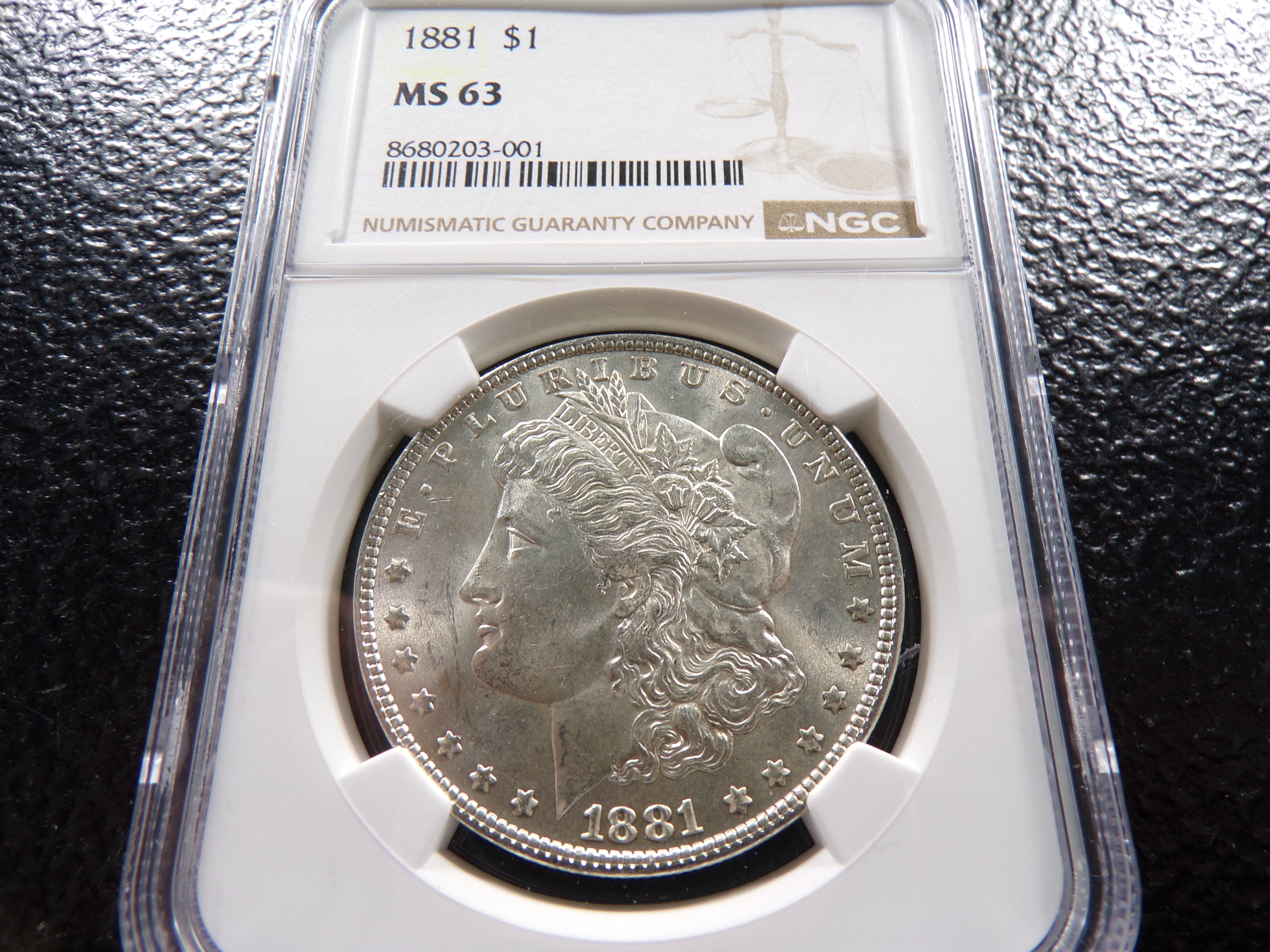 1881 NGC MS63 MORGAN SILVER DOLLAR