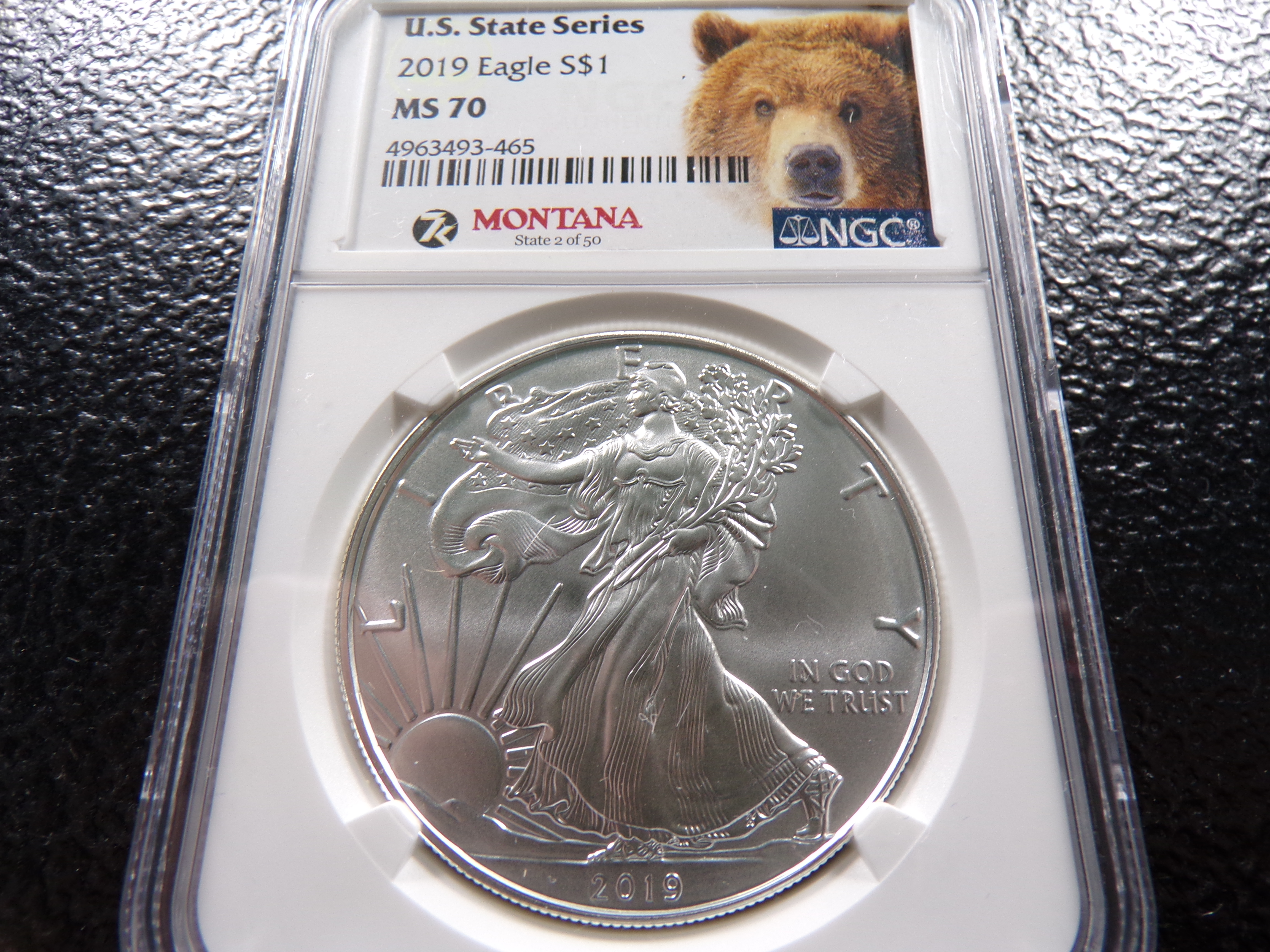2019 NGC MS70 U.S. STATE SERIES AMERICAN SILVER EAGLE DOLLAR