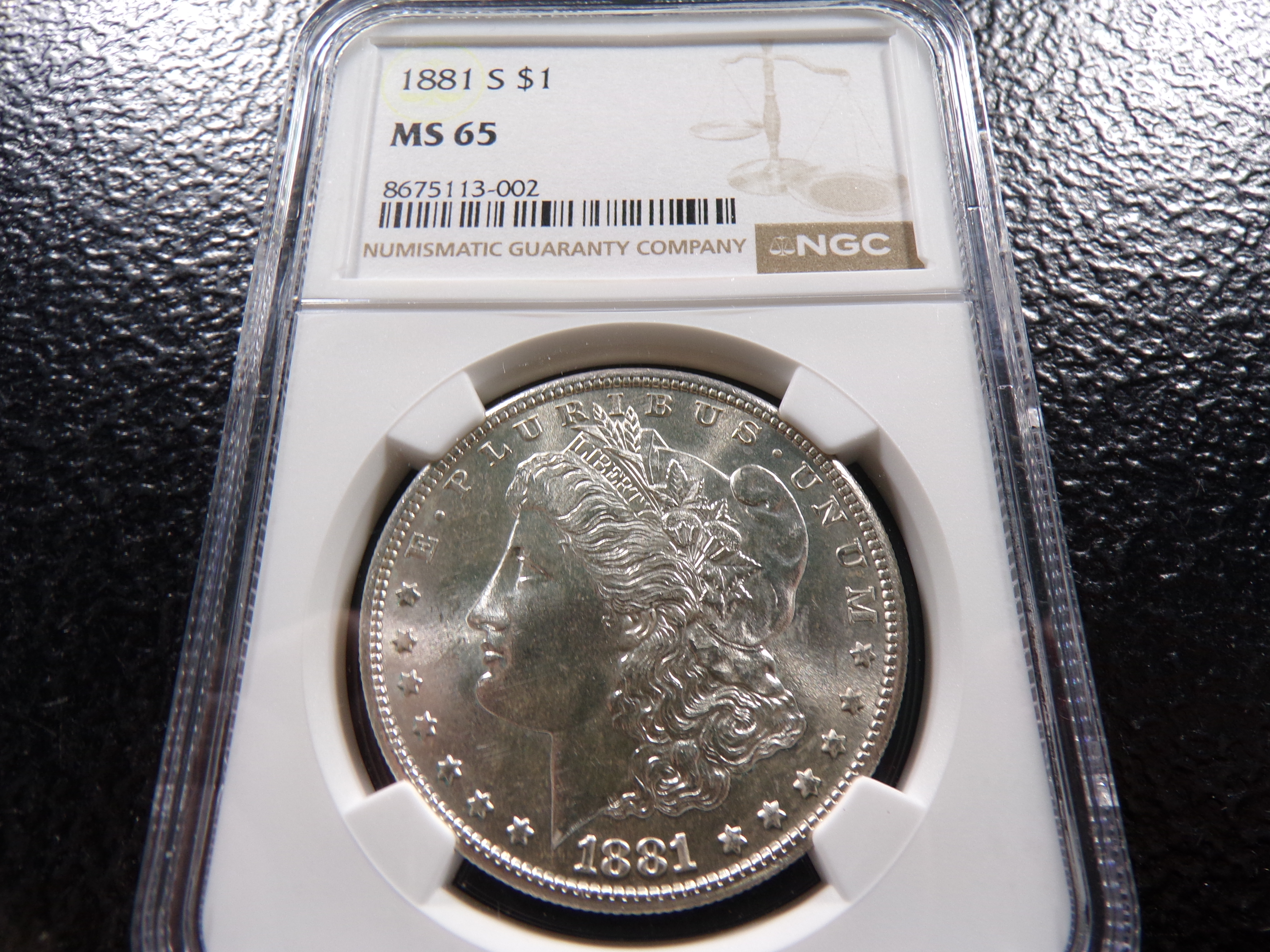 1881-S NGC MS65 HIGH GRADE MORGAN SILVER DOLLAR