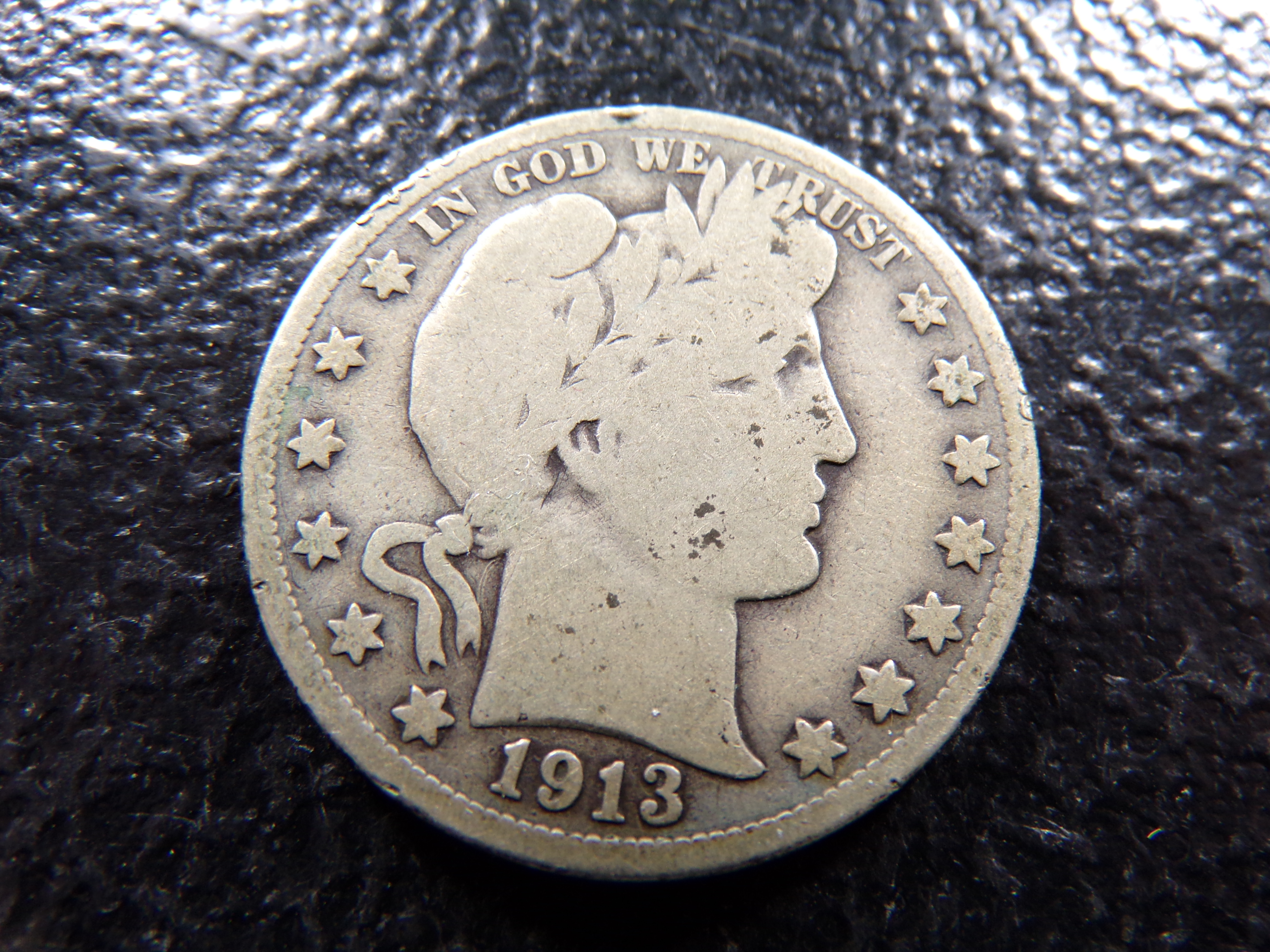 1913 BARBER SILVER HALF DOLLAR