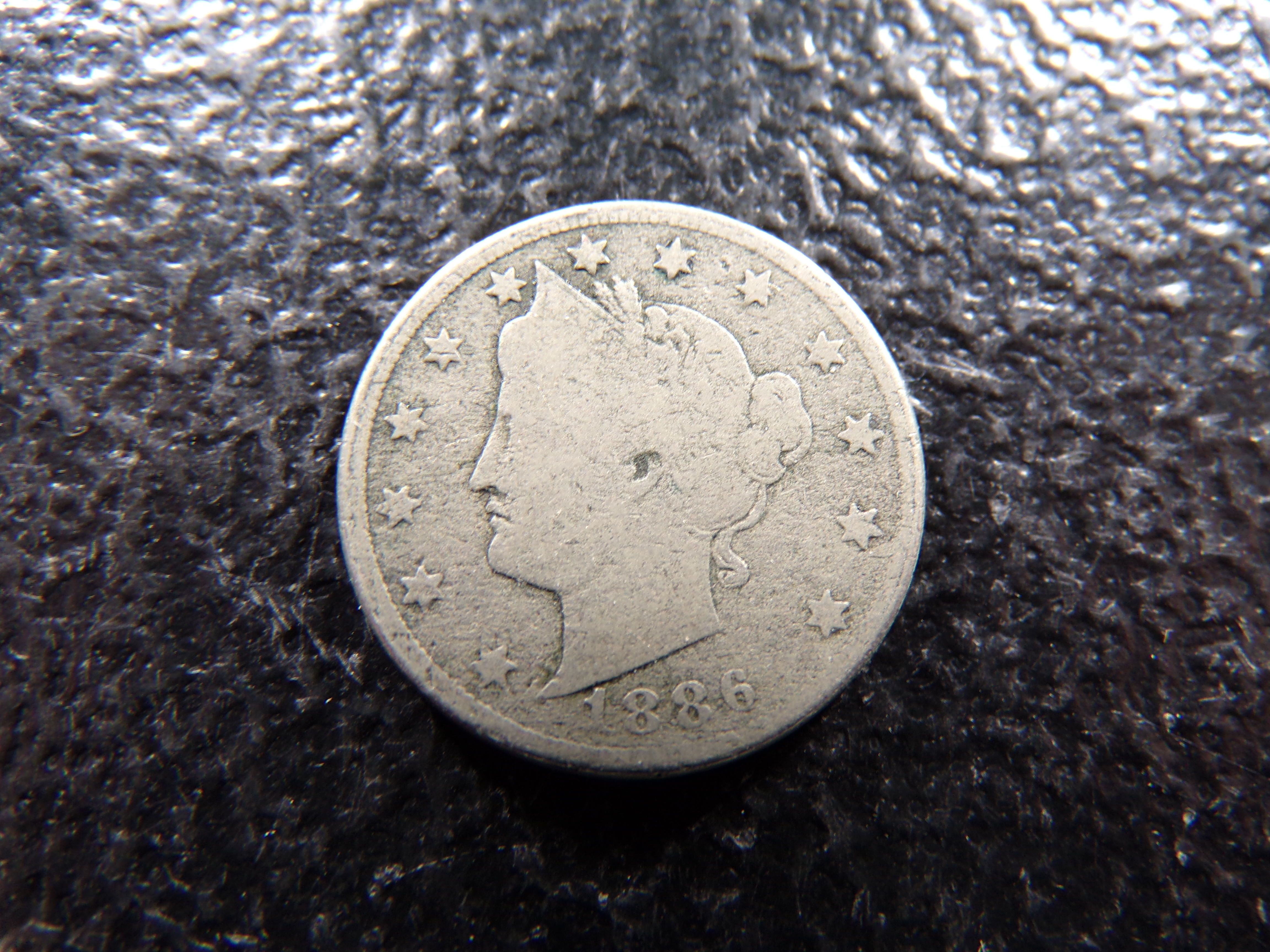1886 KEY DATE LIBERTY HEAD V NICKEL